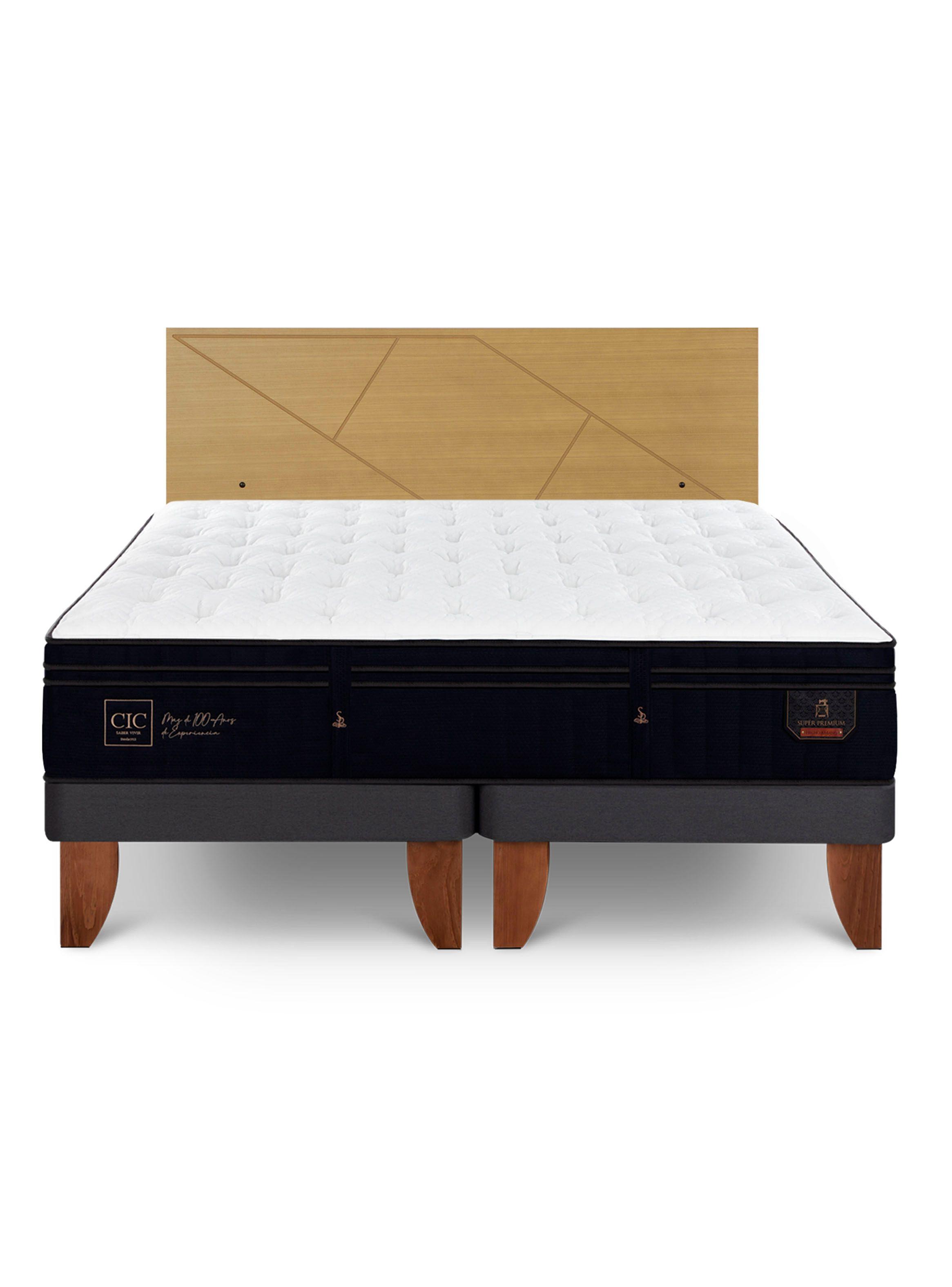 Cama Europea Súper Premium King + Respaldo Villarrica Mostaza-2
