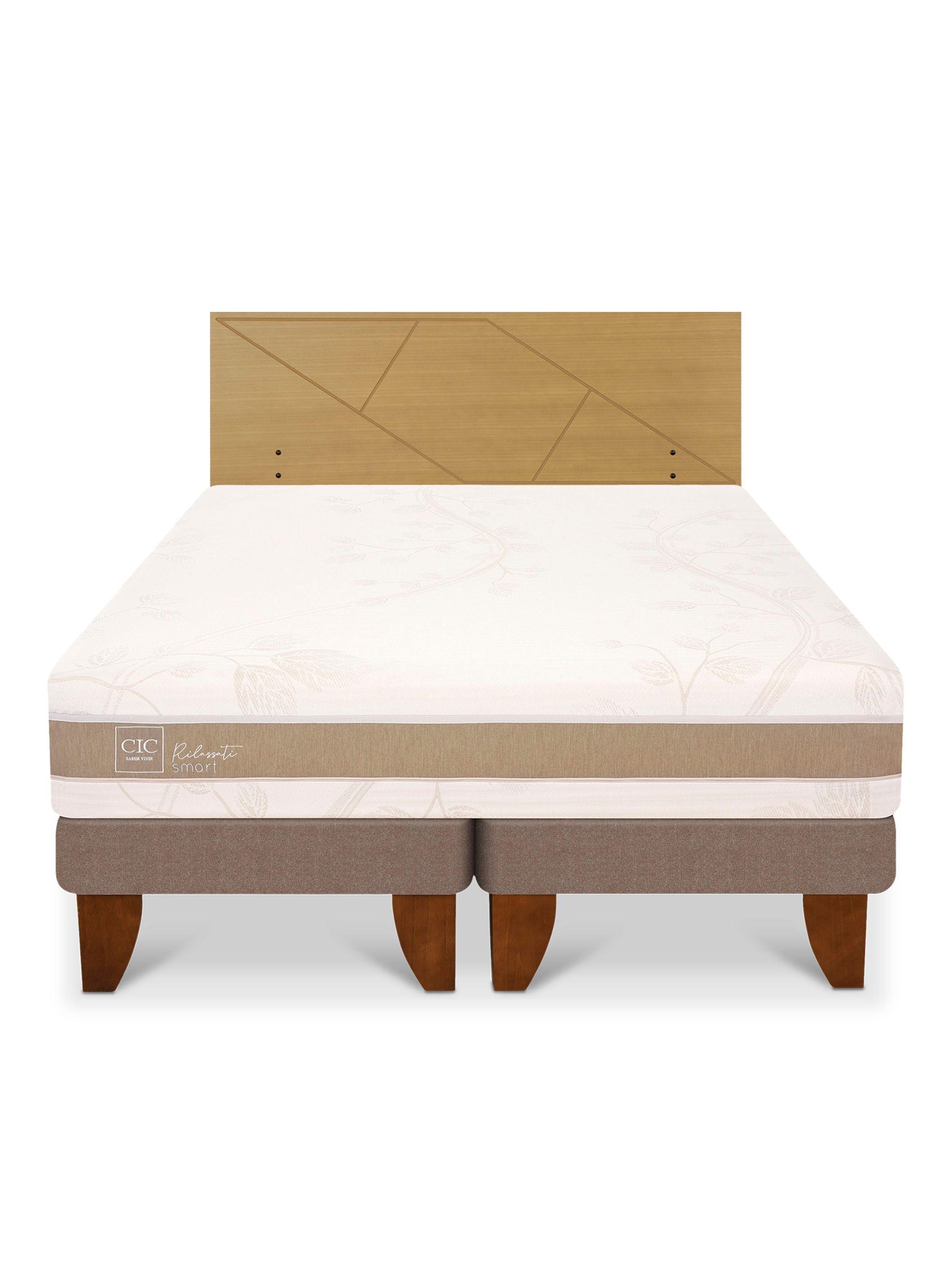 Cama Europea Rilassati Infinity King + Respaldo Villarrica Mostaza-2