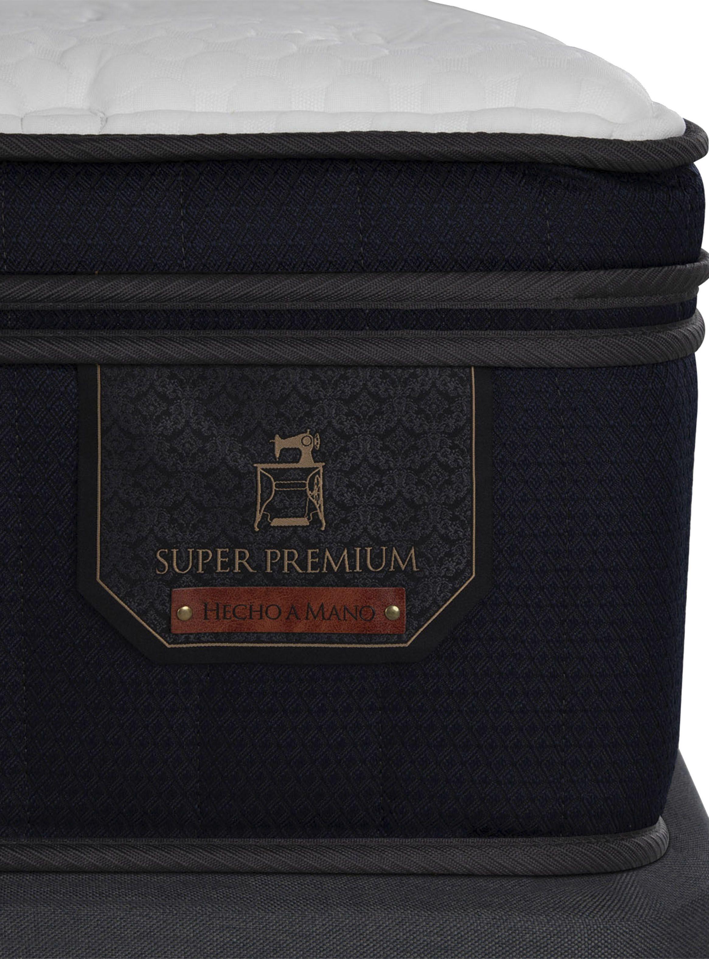 Cama Europea Súper Premium King + Respaldo Villarrica Olivo-5