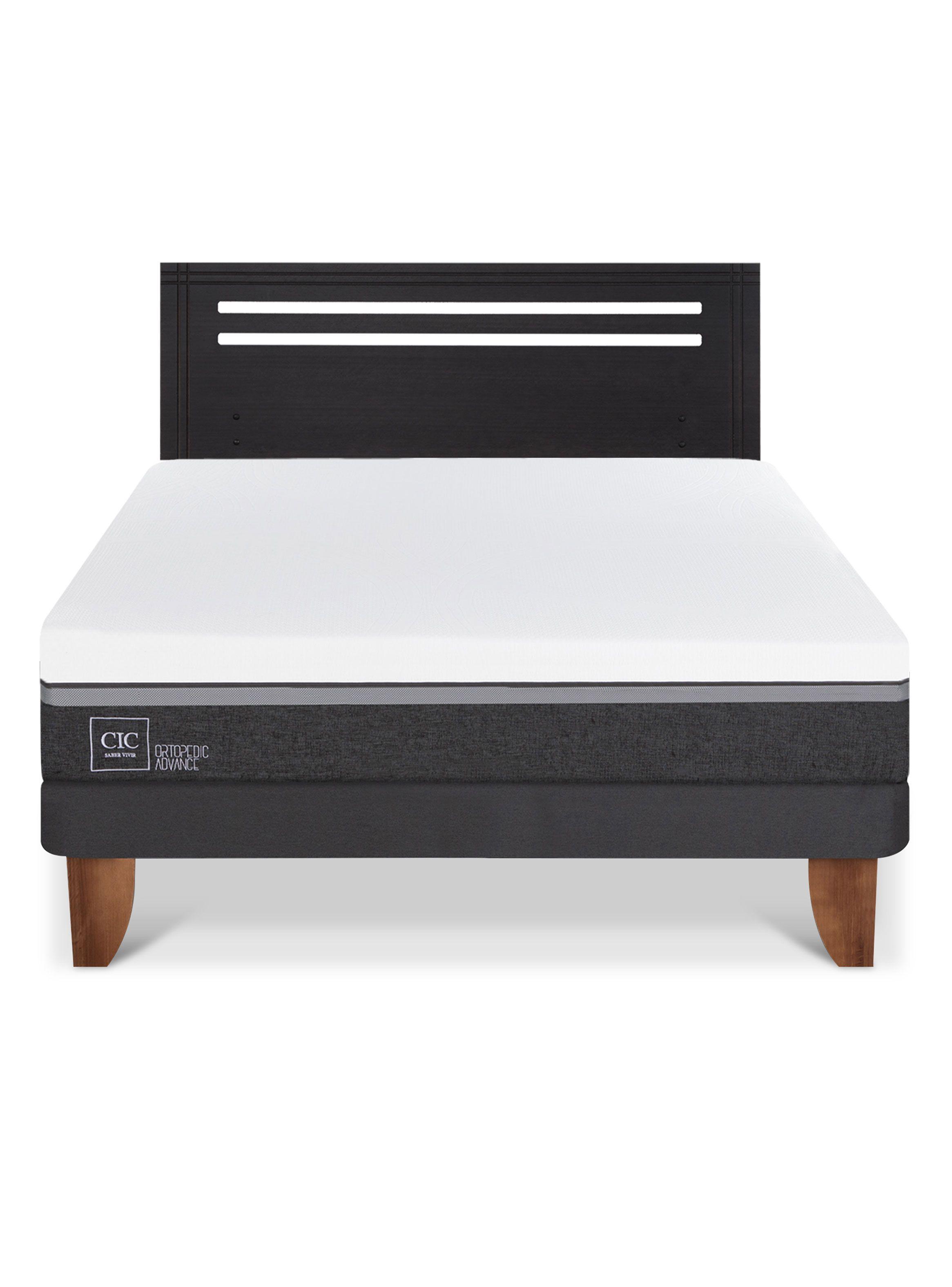 Cama Europea Ortopedic Advance 2 Plazas + Respaldo Múnich Negro-2
