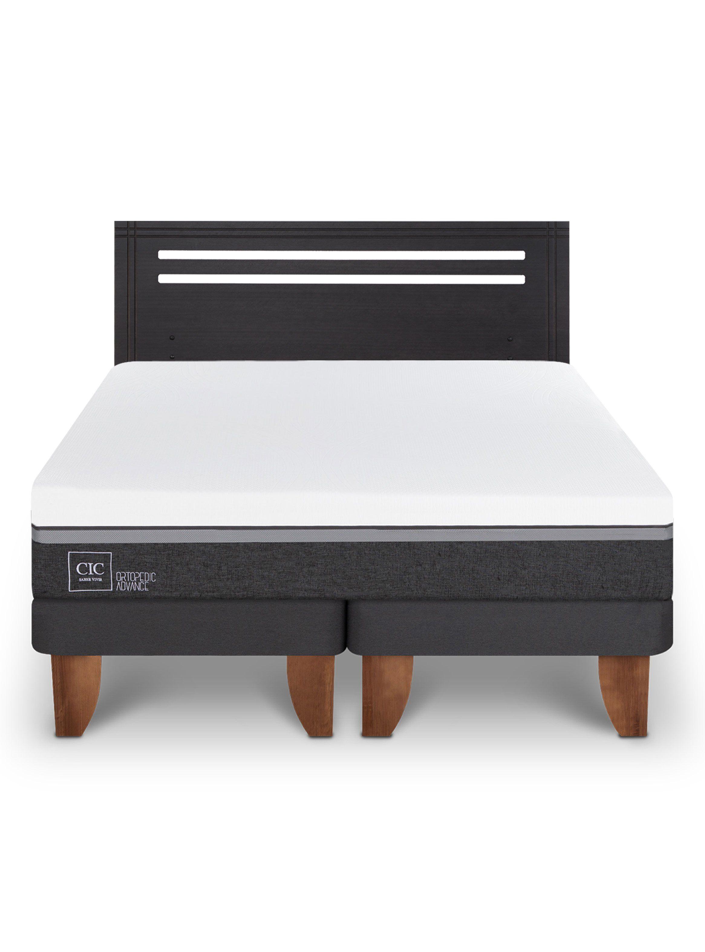 Cama Europea Ortopedic Advance 2 Plazas Base Dividida + Respaldo Múnich Negro-2