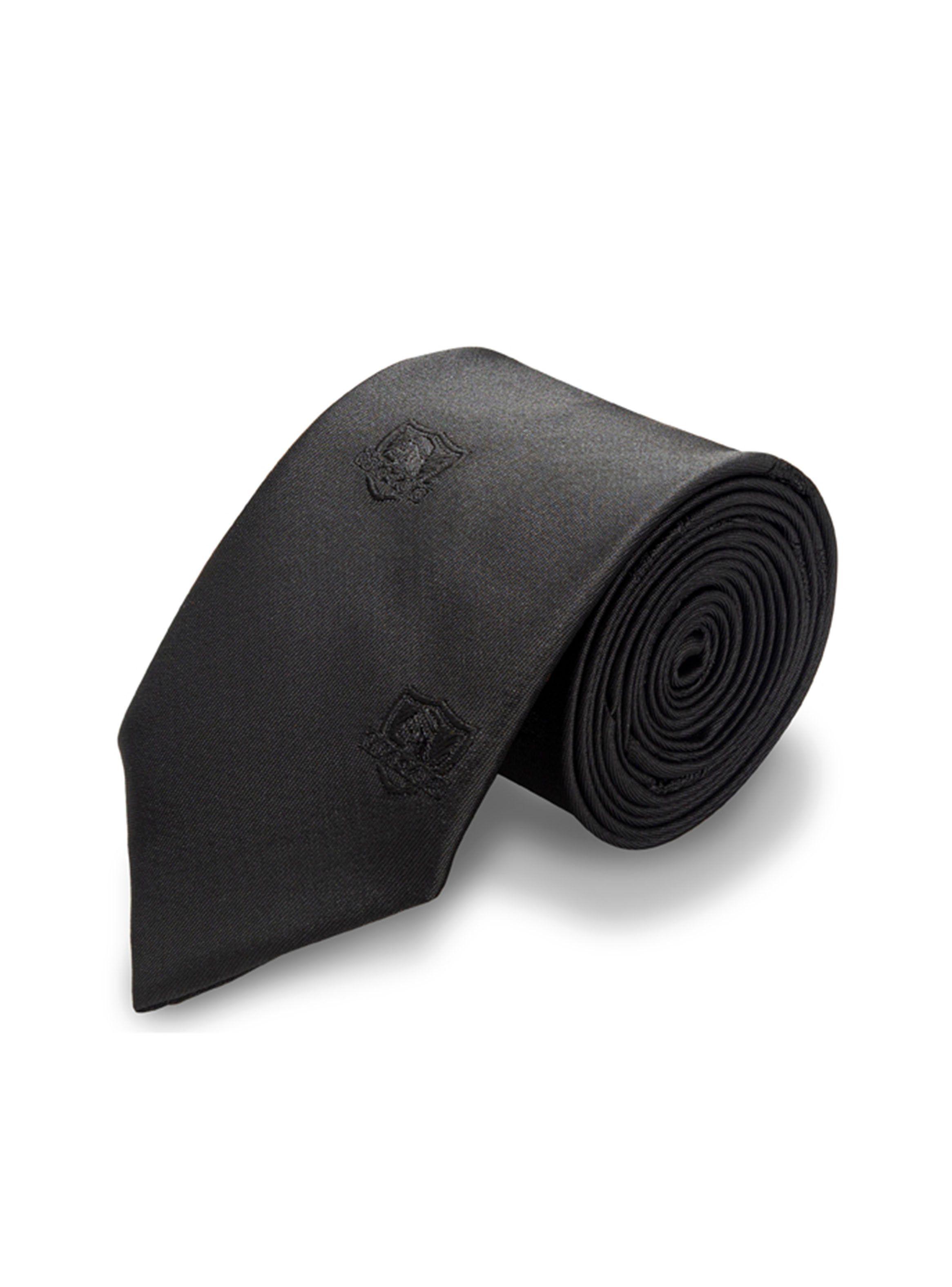 Corbata Sederías Santiago Colo-Colo Negra Logo 6 cm-0