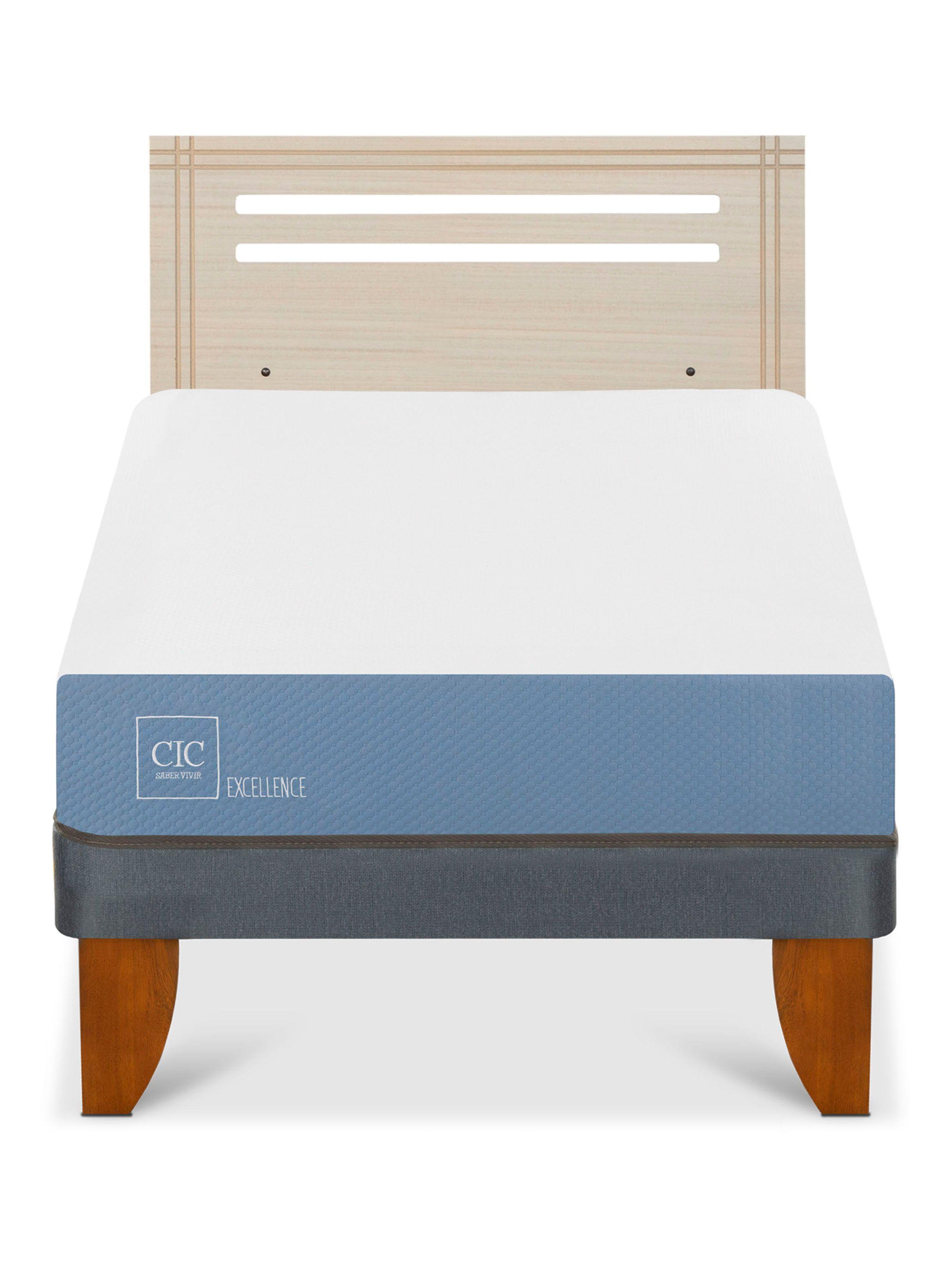 Cama Europea Excellence 1.5 Plazas x190 cm + Respaldo Múnich Alpino-2
