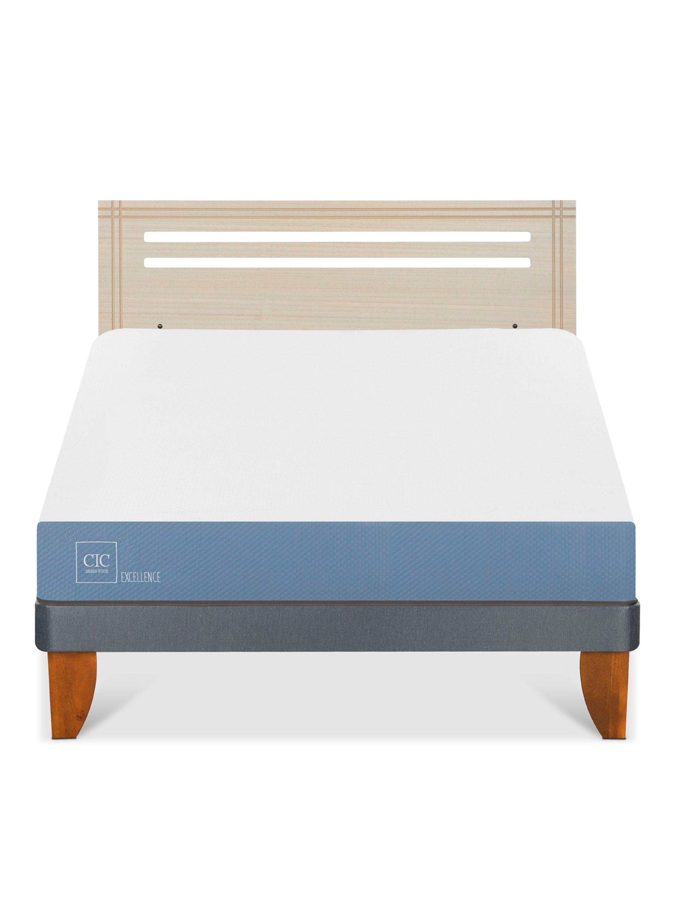 Cama Europea Excellence 2 Plazas x190 cm + Respaldo Múnich Alpino-2