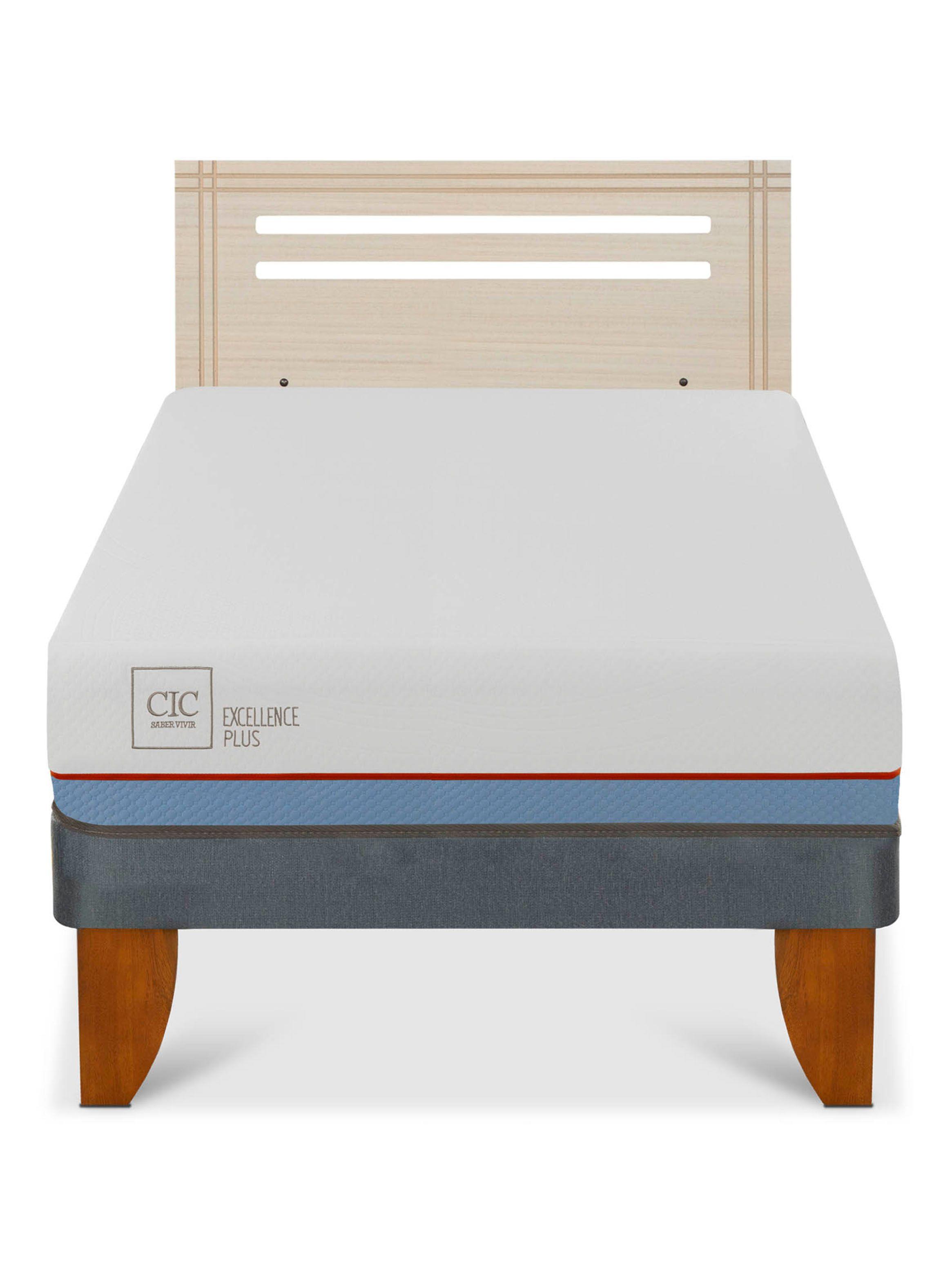 Cama Europea Excellence Plus 1.5 Plazas + Respaldo Múnich Alpino-2