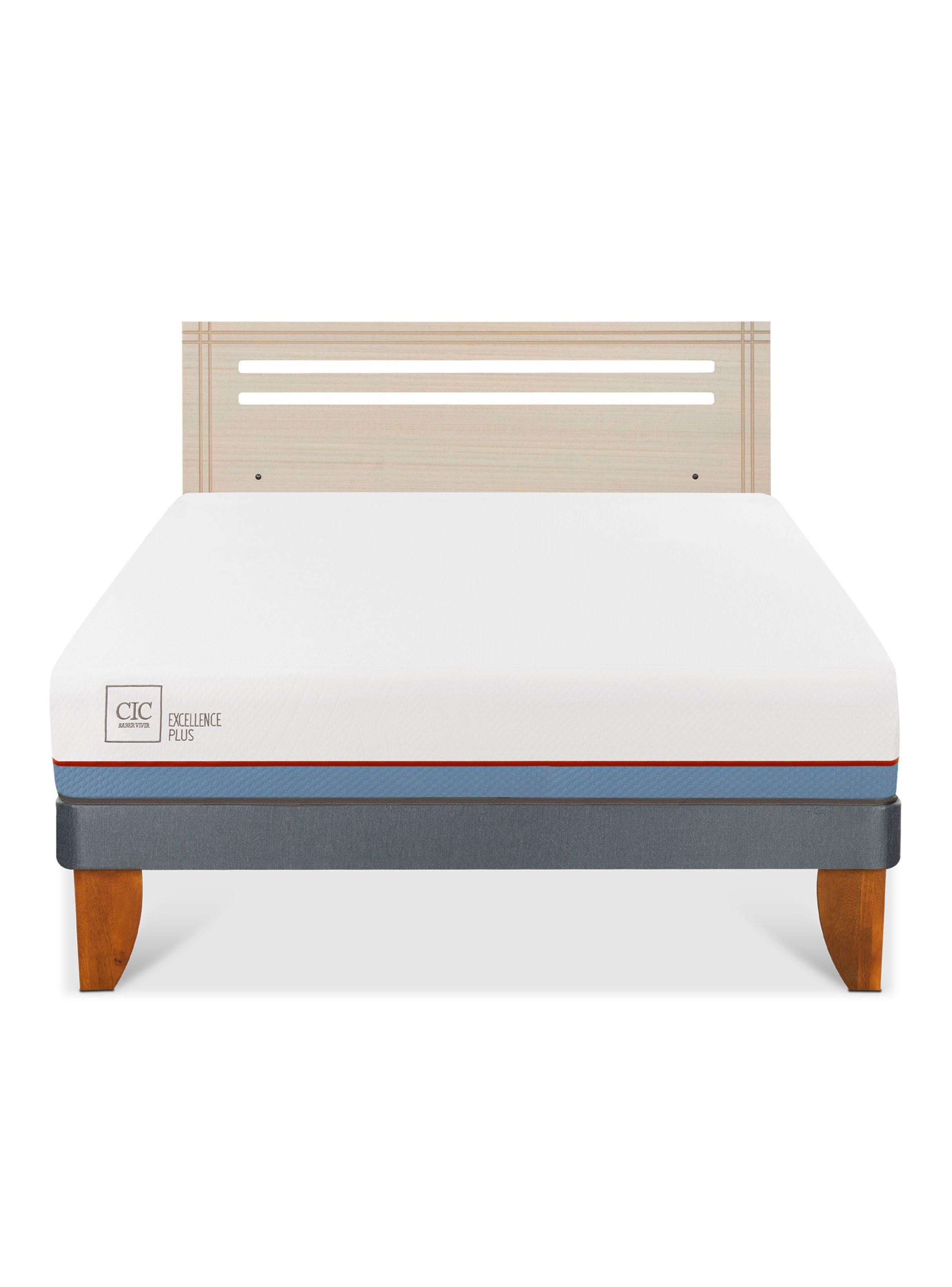 Cama Europea Excellence Plus 2 Plazas + Respaldo Múnich Alpino-2