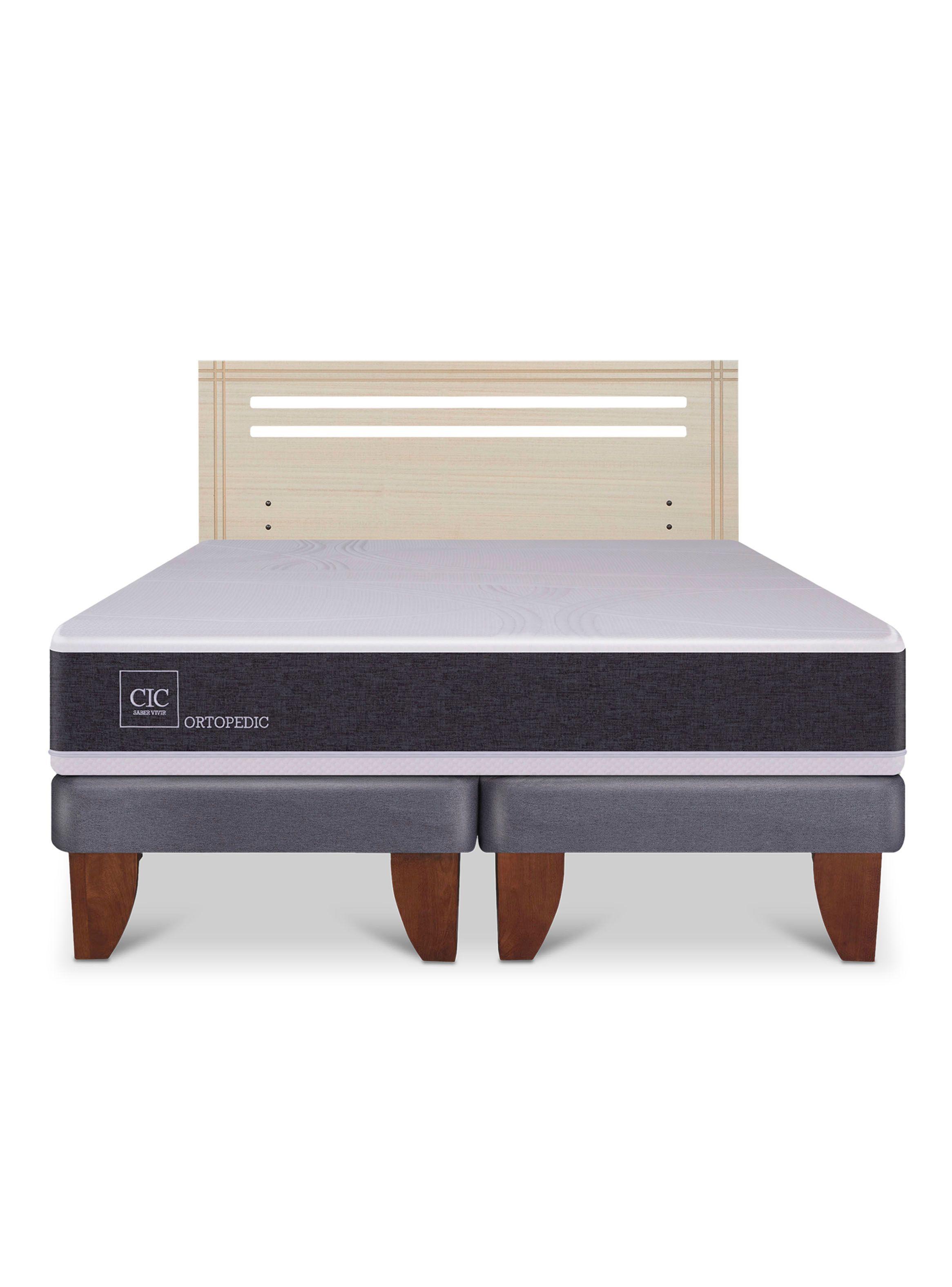 Cama Europea Ortopedic 2 Plazas Base Dividida + Respaldo Múnich Alpino-2