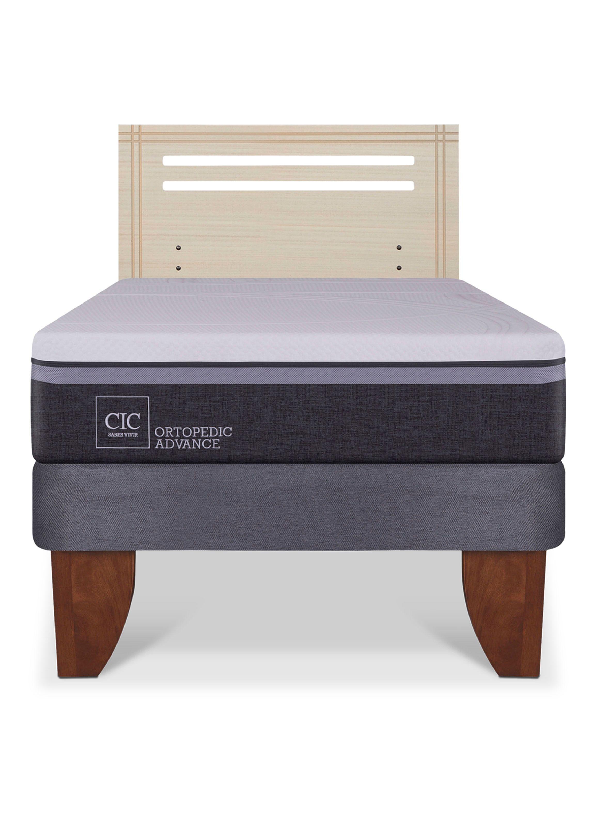 Cama Europea Ortopedic Advance 1.5 Plazas + Respaldo Múnich Alpino-2