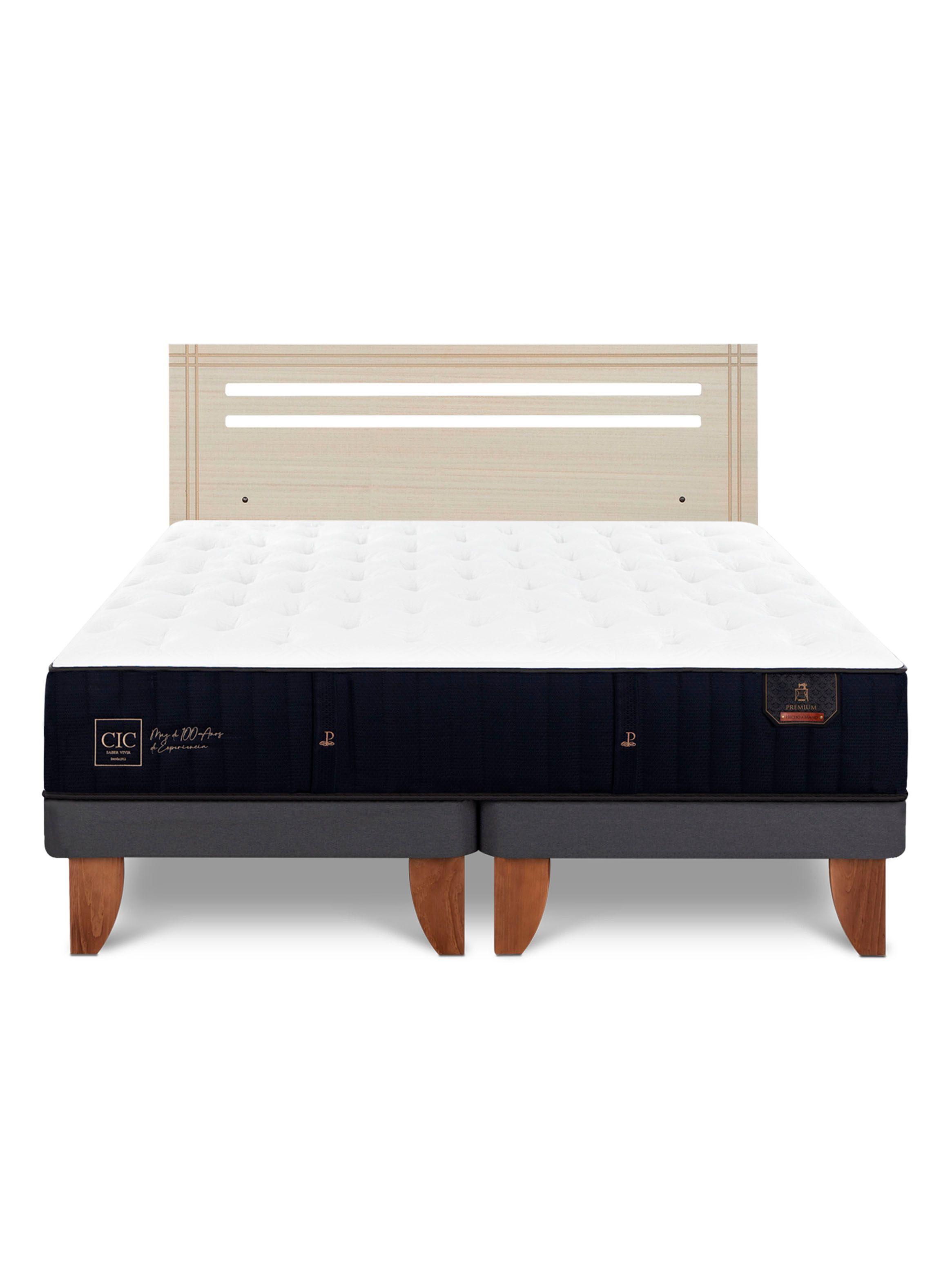 Cama Europea Premium 2 Plazas Base Dividida + Respaldo Múnich Alpino-2