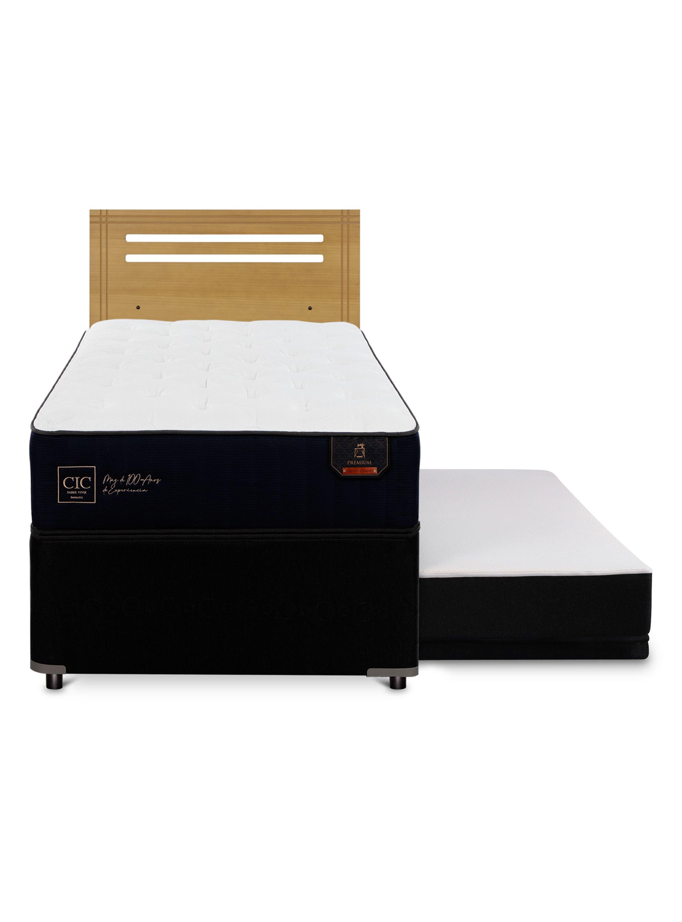 Diván Premium Black 1.5 Plazas Respaldo Múnich Mostaza-2