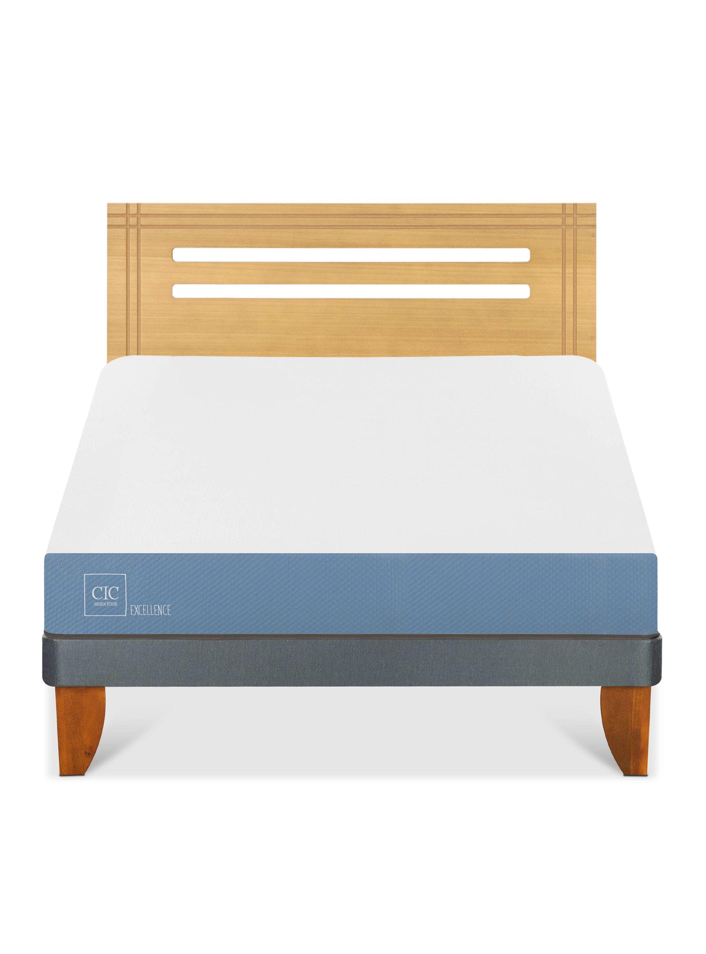 Cama Europea Excellence 2 Plazas + Respaldo Múnich Mostaza-2
