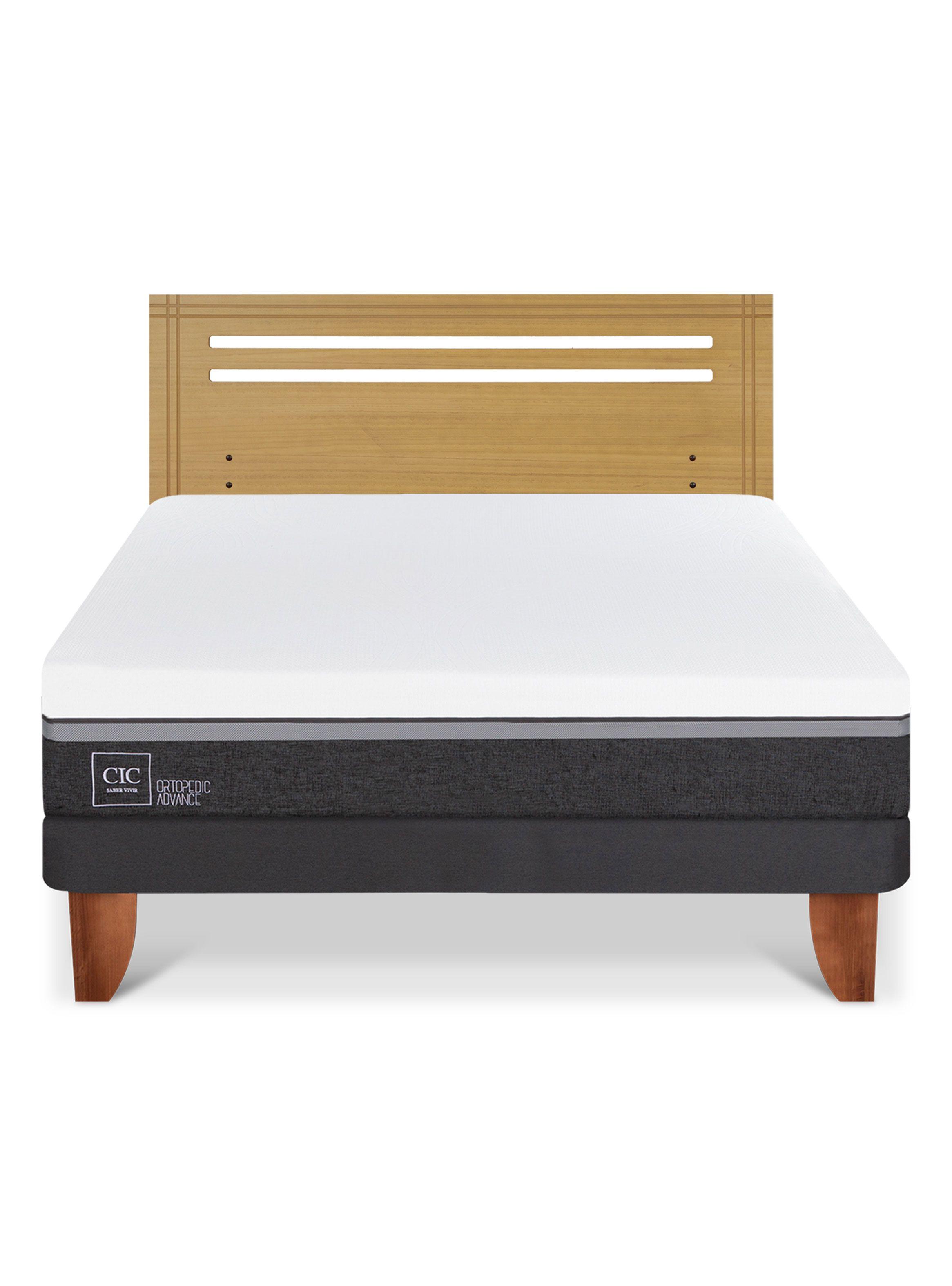 Cama Europea Ortopedic Advance 2 Plazas + Respaldo Munich Mostaza-2
