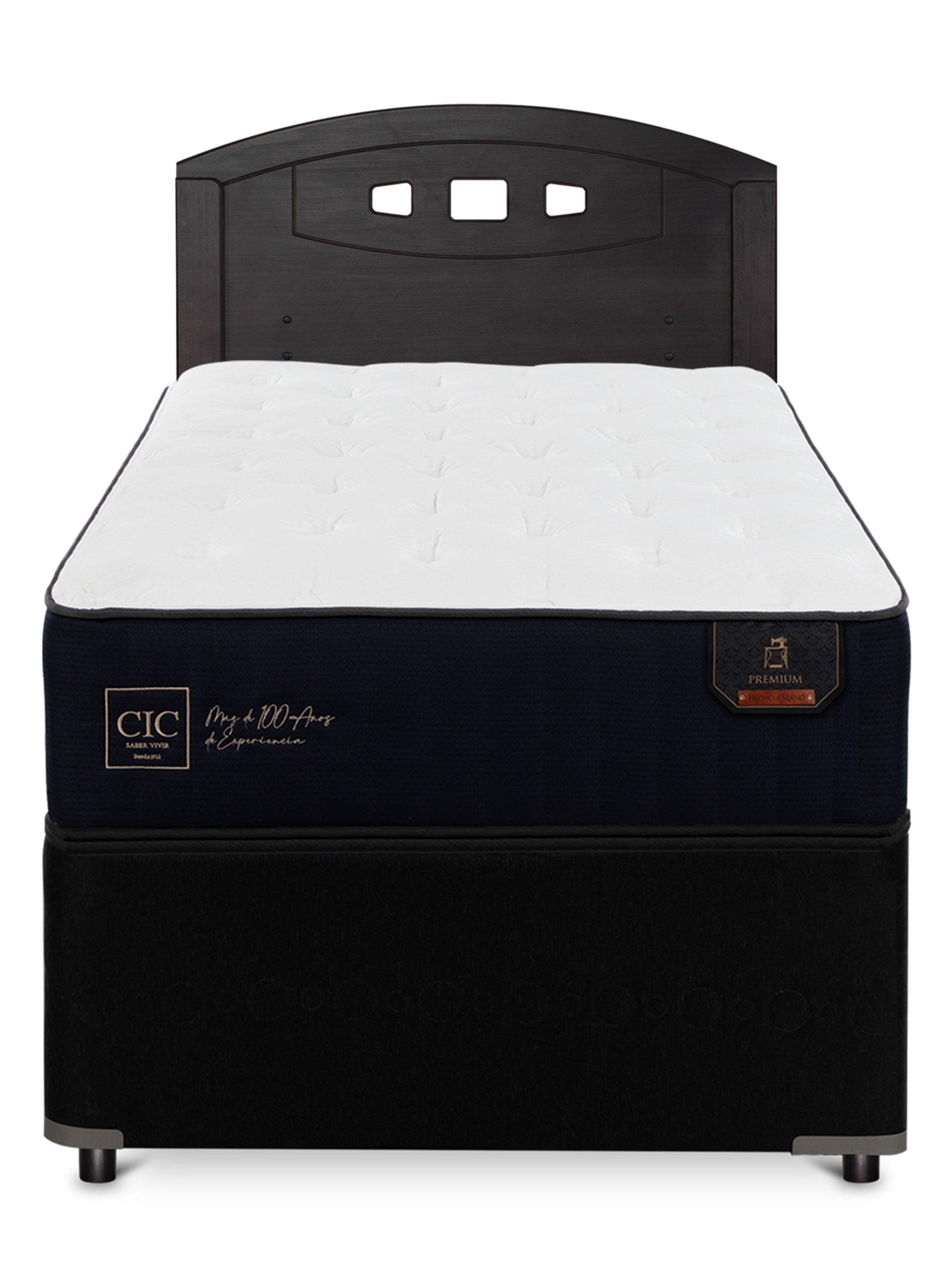 Diván Premium Black 1.5 Plazas Respaldo Gales Negro-2