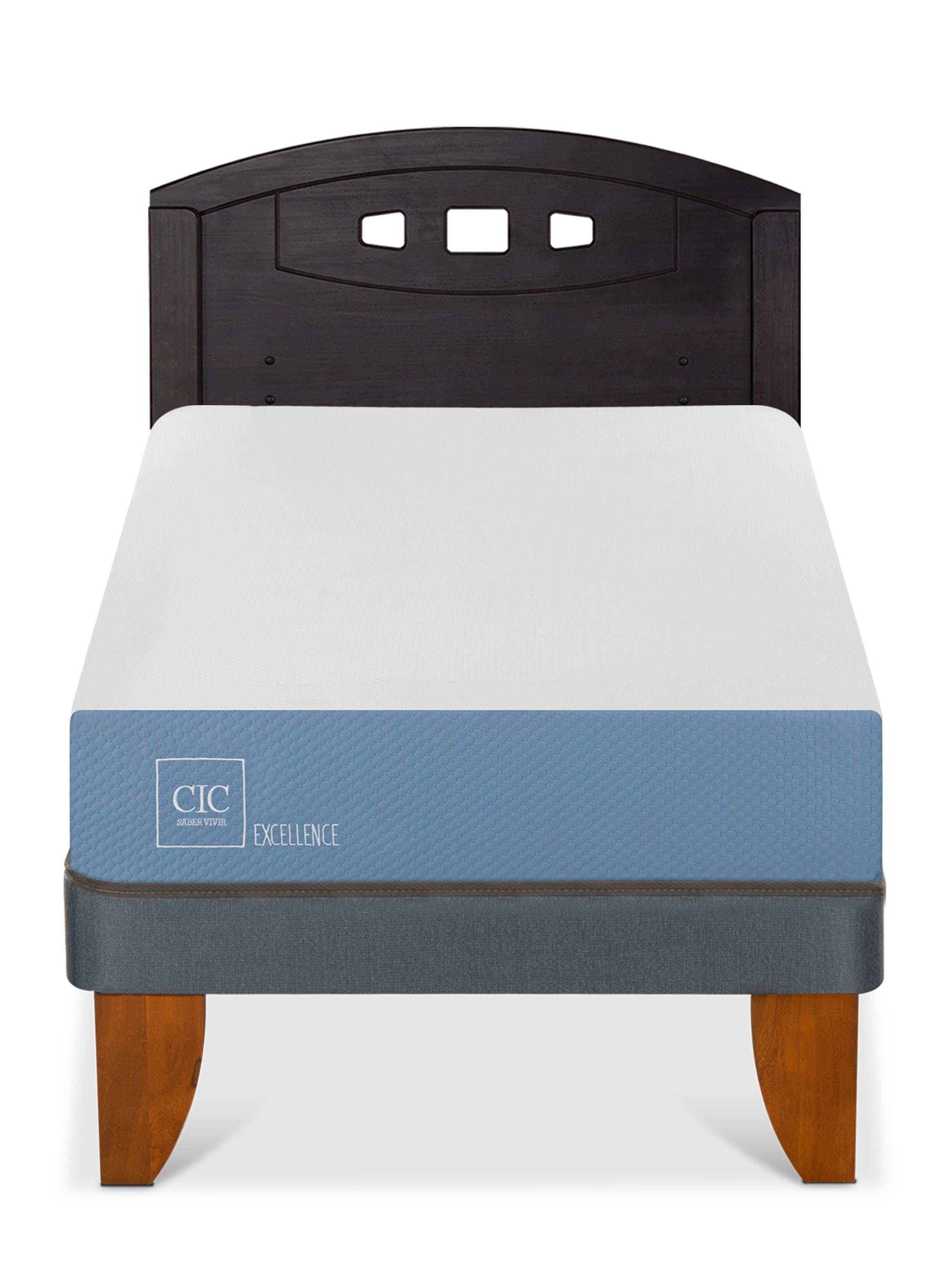 Cama Europea Excellence 1 Plaza + Respaldo Gales Negro-2