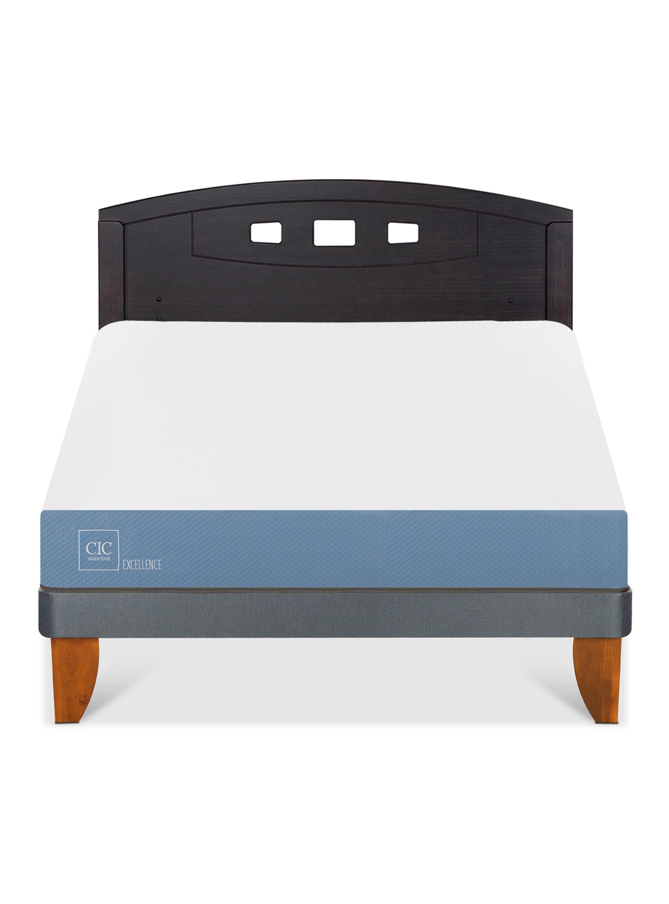 Cama Europea Excellence 2 Plazas + Respaldo Gales Negro-2