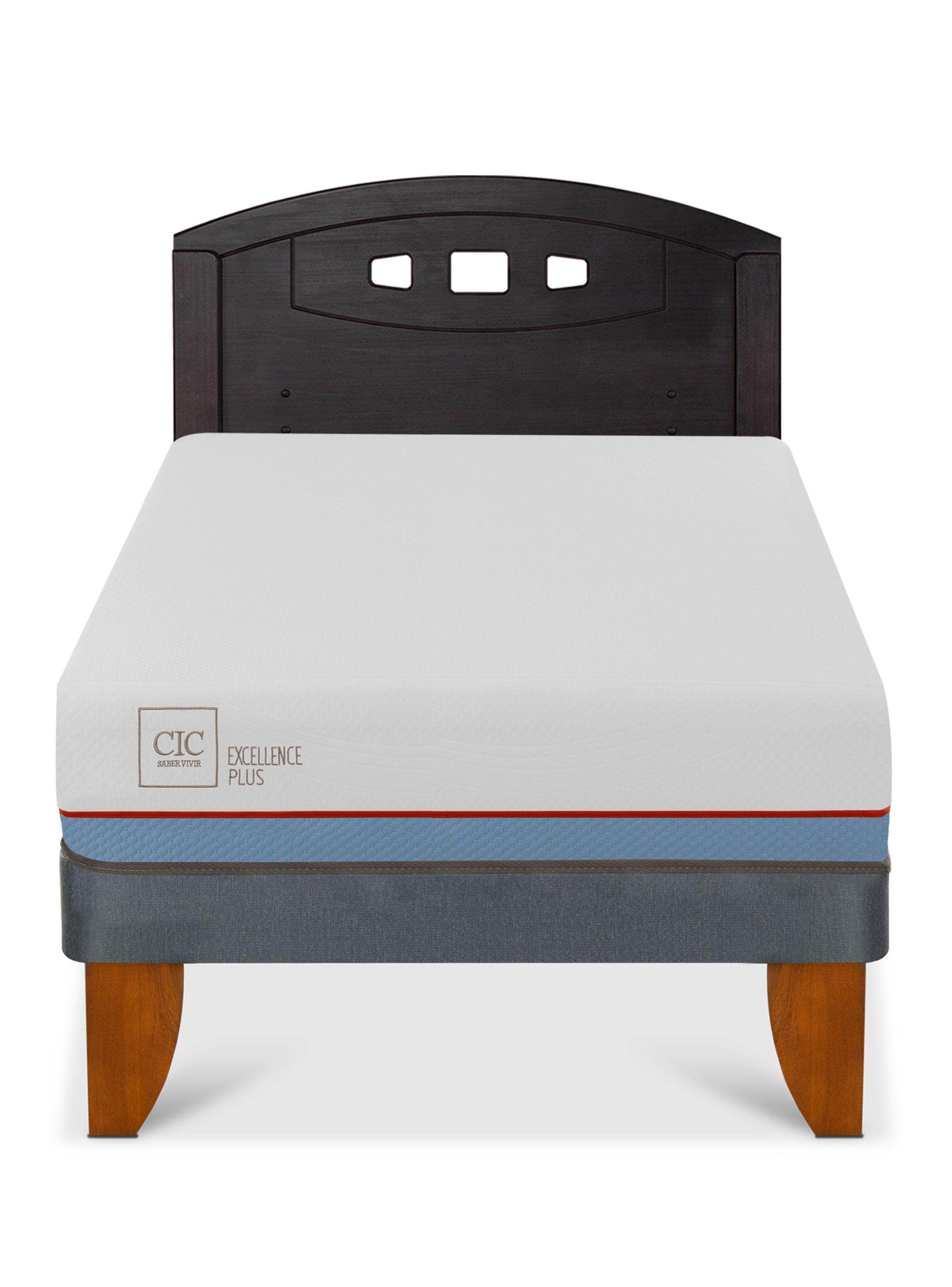 Cama Europea Excellence Plus 1.5 Plazas + Respaldo Gales Negro-2
