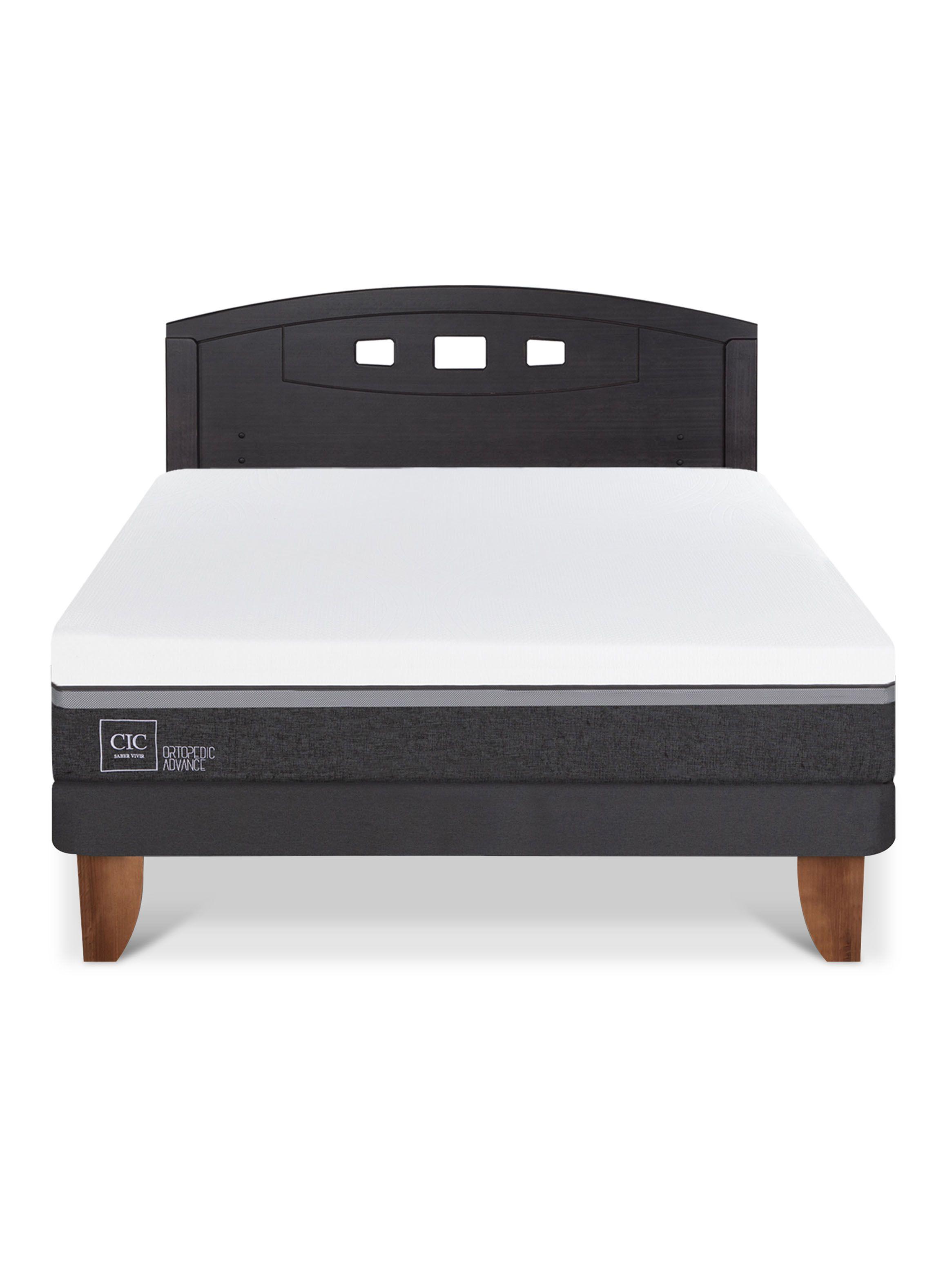 Cama Europea Ortopedic Advance 2 Plazas + Respaldo Gales Negro-2