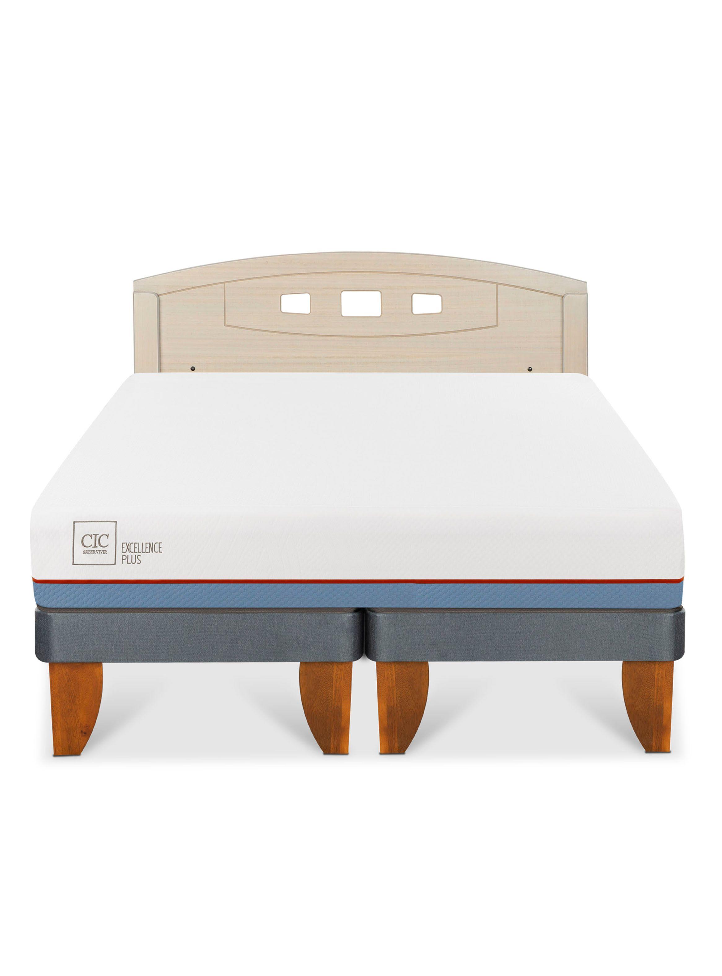 Cama Europea Excellence Plus 2 Plazas Base Dividida + Respaldo Gales Alpino-2