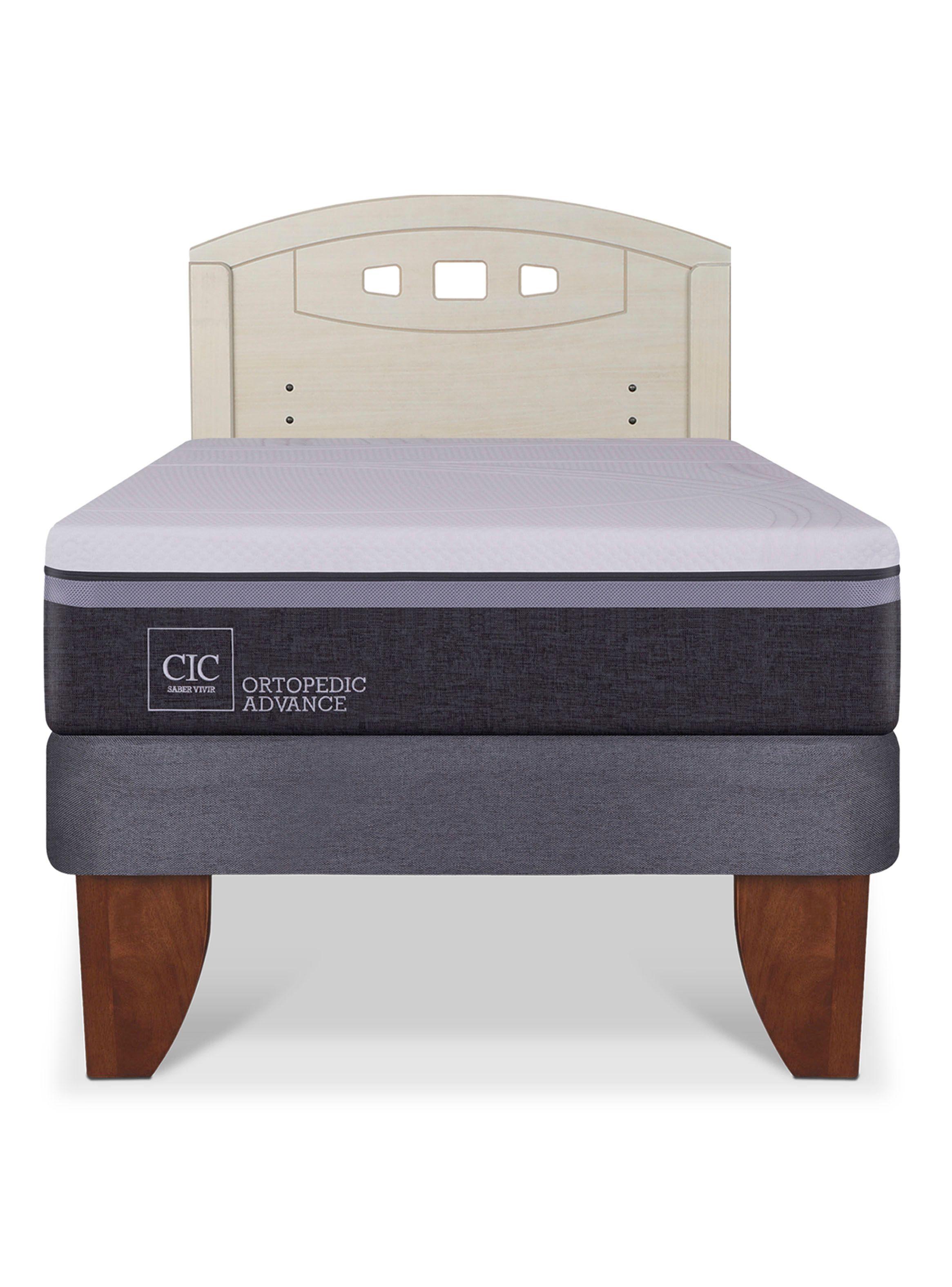 Cama Europea Ortopedic Advance 1.5 Plazas + Respaldo Gales Alpino-2