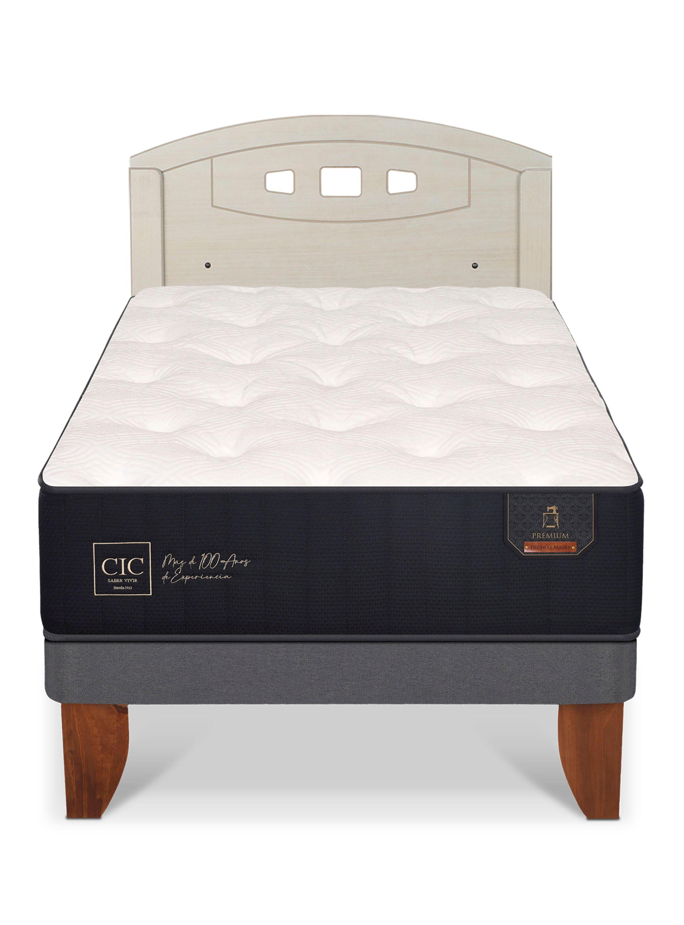 Cama Europea Premium 1.5 Plazas + Respaldo Gales Alpino-2
