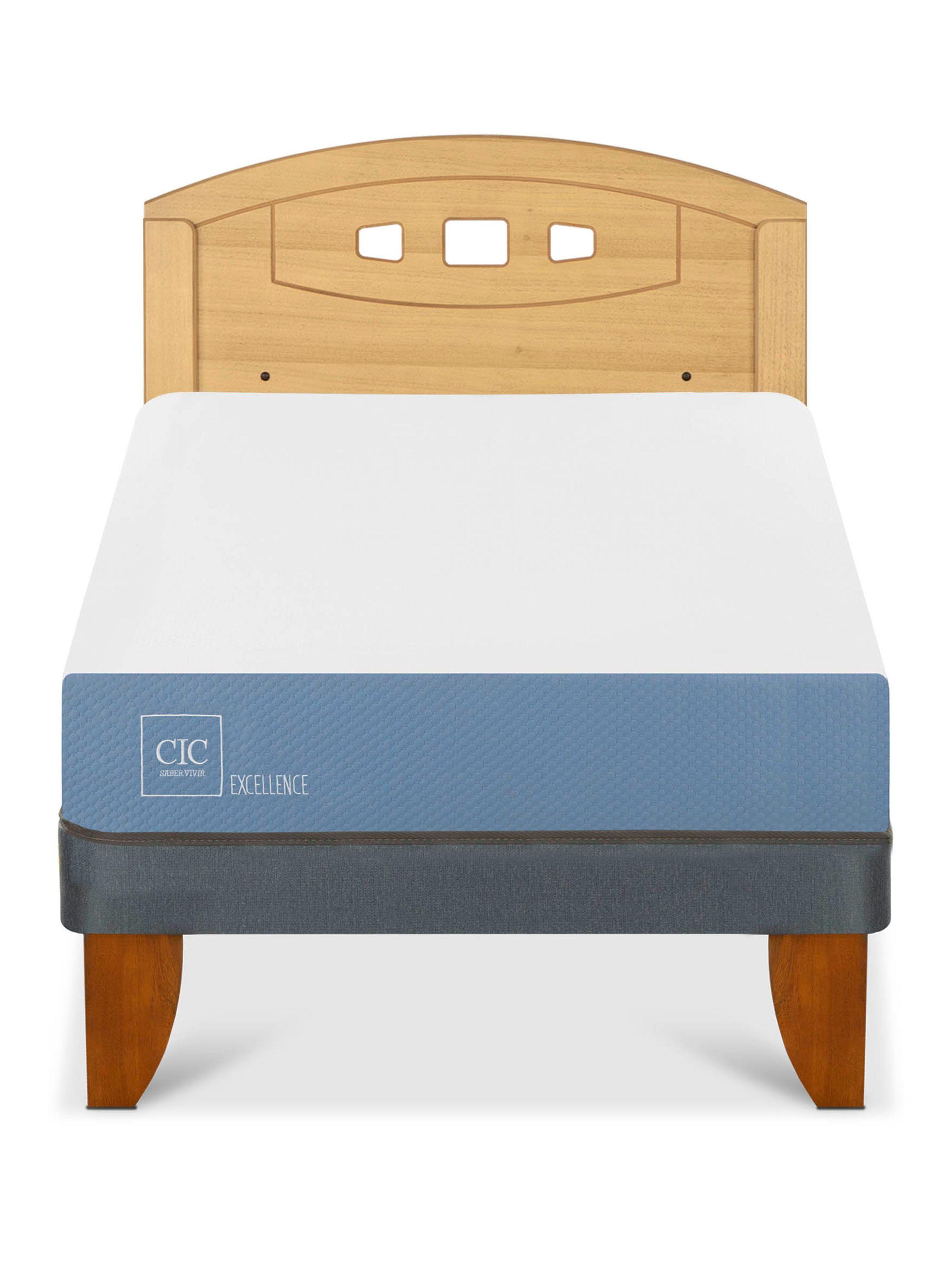 Cama Europea Excellence 1.5 Plazas + Respaldo Gales Mostaza-2