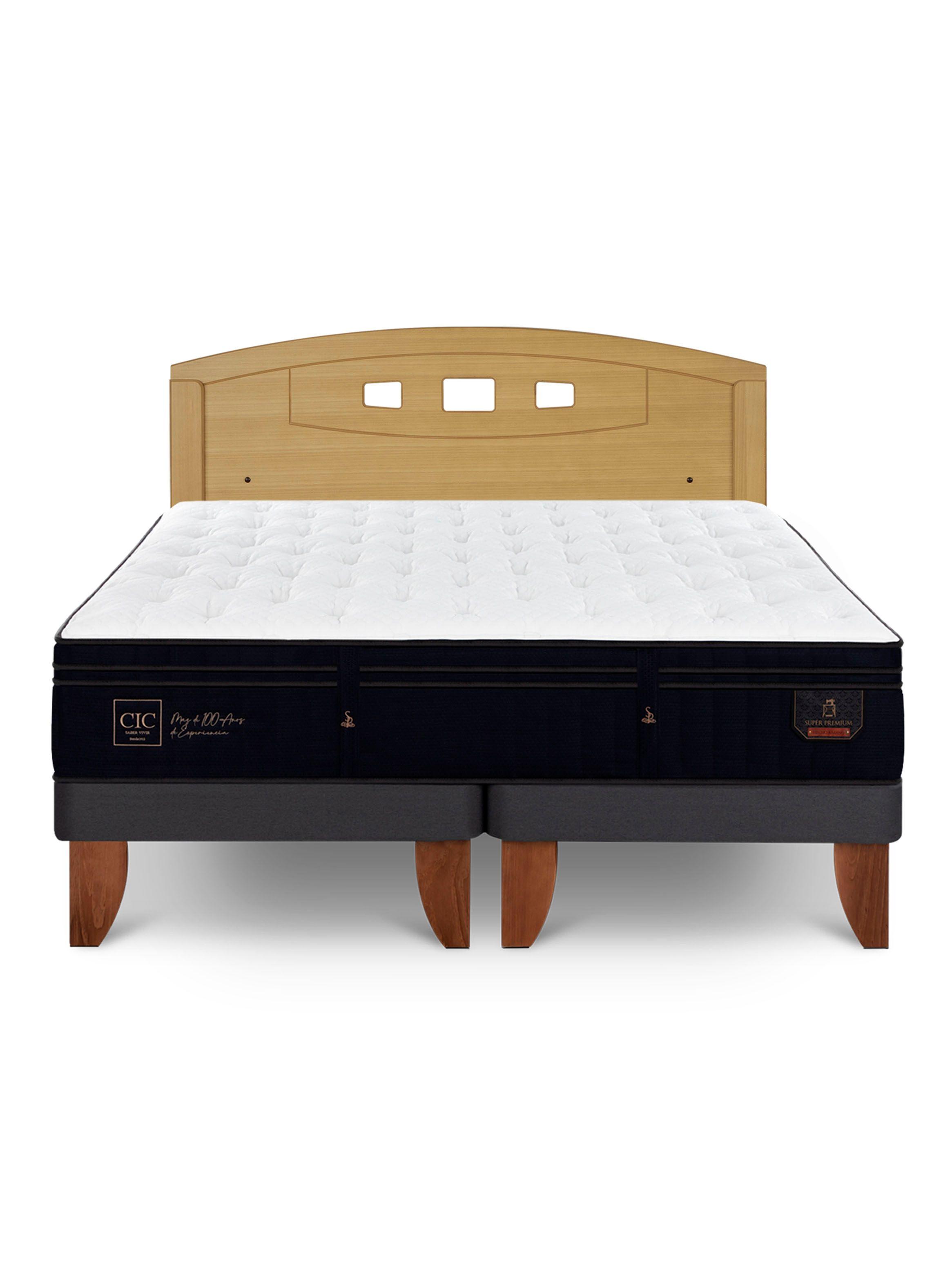Cama Europea Súper Premium 2 Plazas Base Dividida + Respaldo Gales Mostaza-2