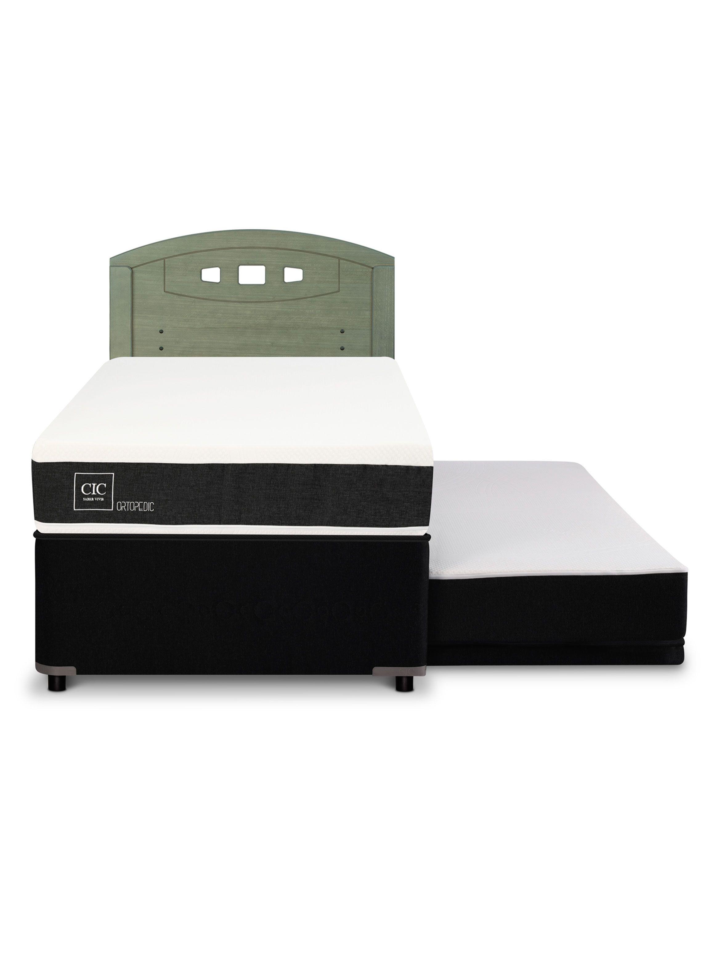 Diván Ortopedic Black 1.5 Plazas Respaldo Gales Olivo-2