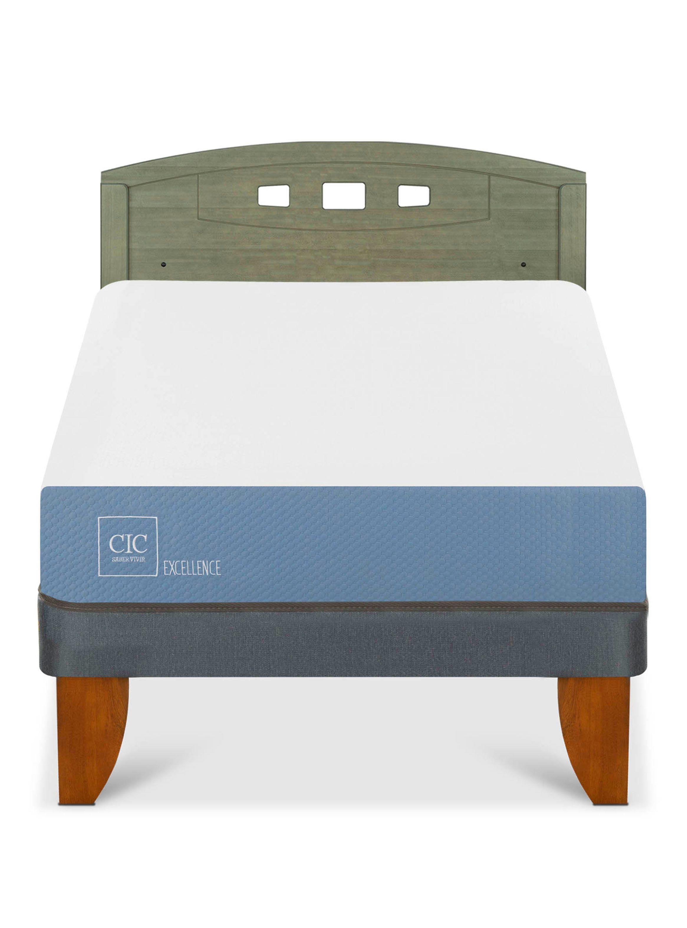 Cama Europea Excellence 1.5 Plazas + Respaldo Gales Olivo-2