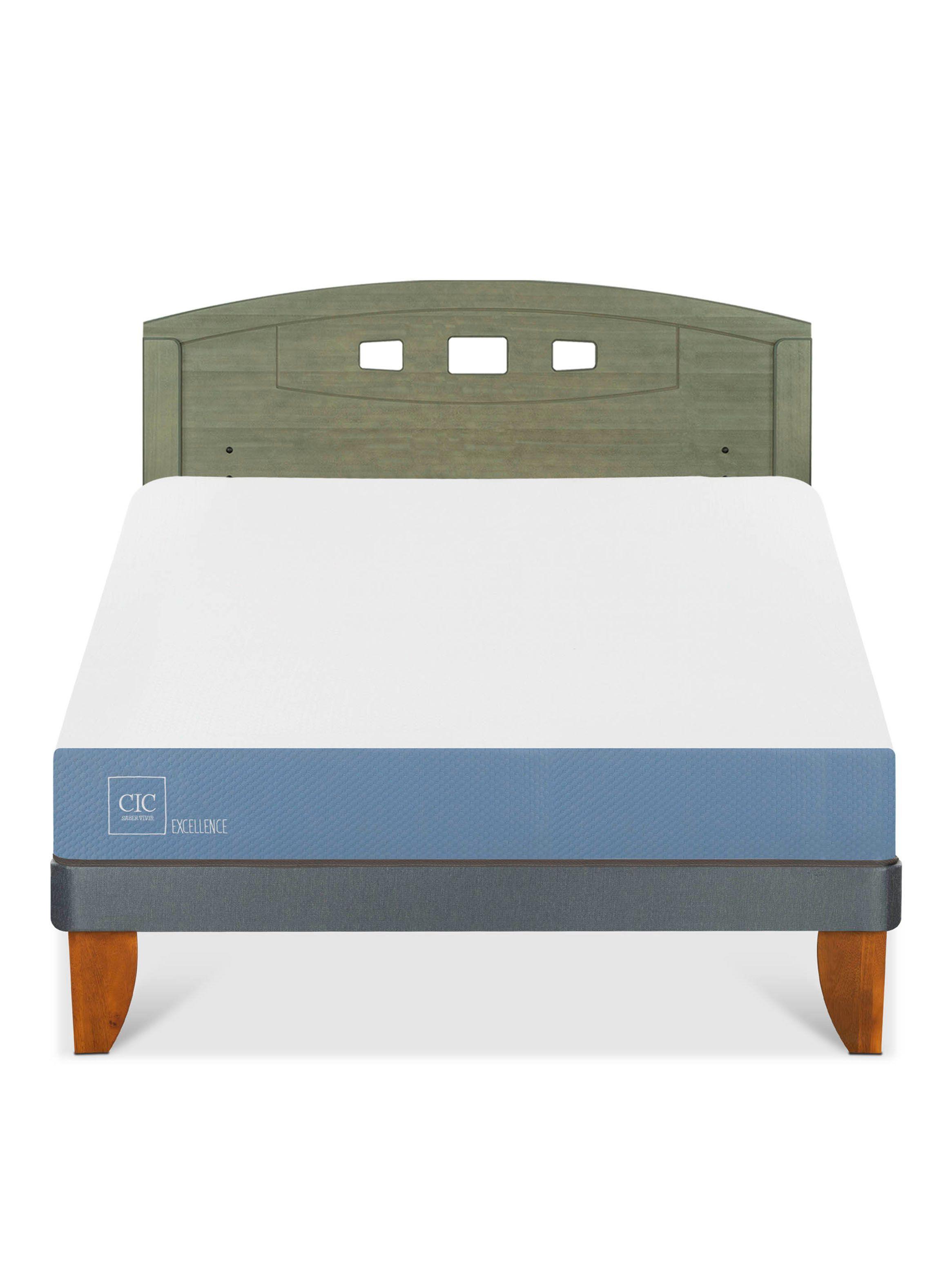 Cama Europea Excellence 2 Plazas + Respaldo Gales Olivo-2