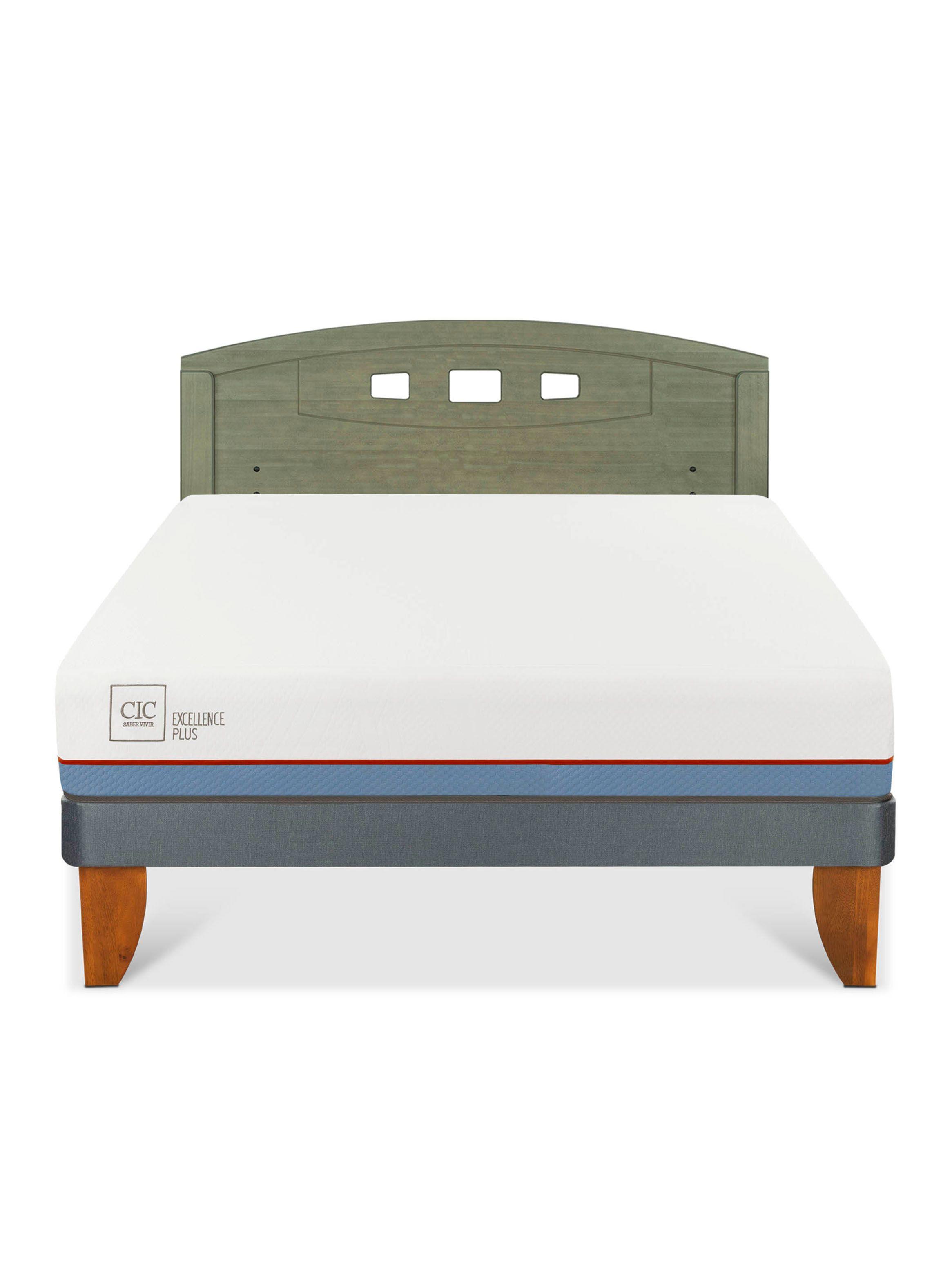 Cama Europea Excellence Plus 2 Plazas + Respaldo Gales Olivo-2