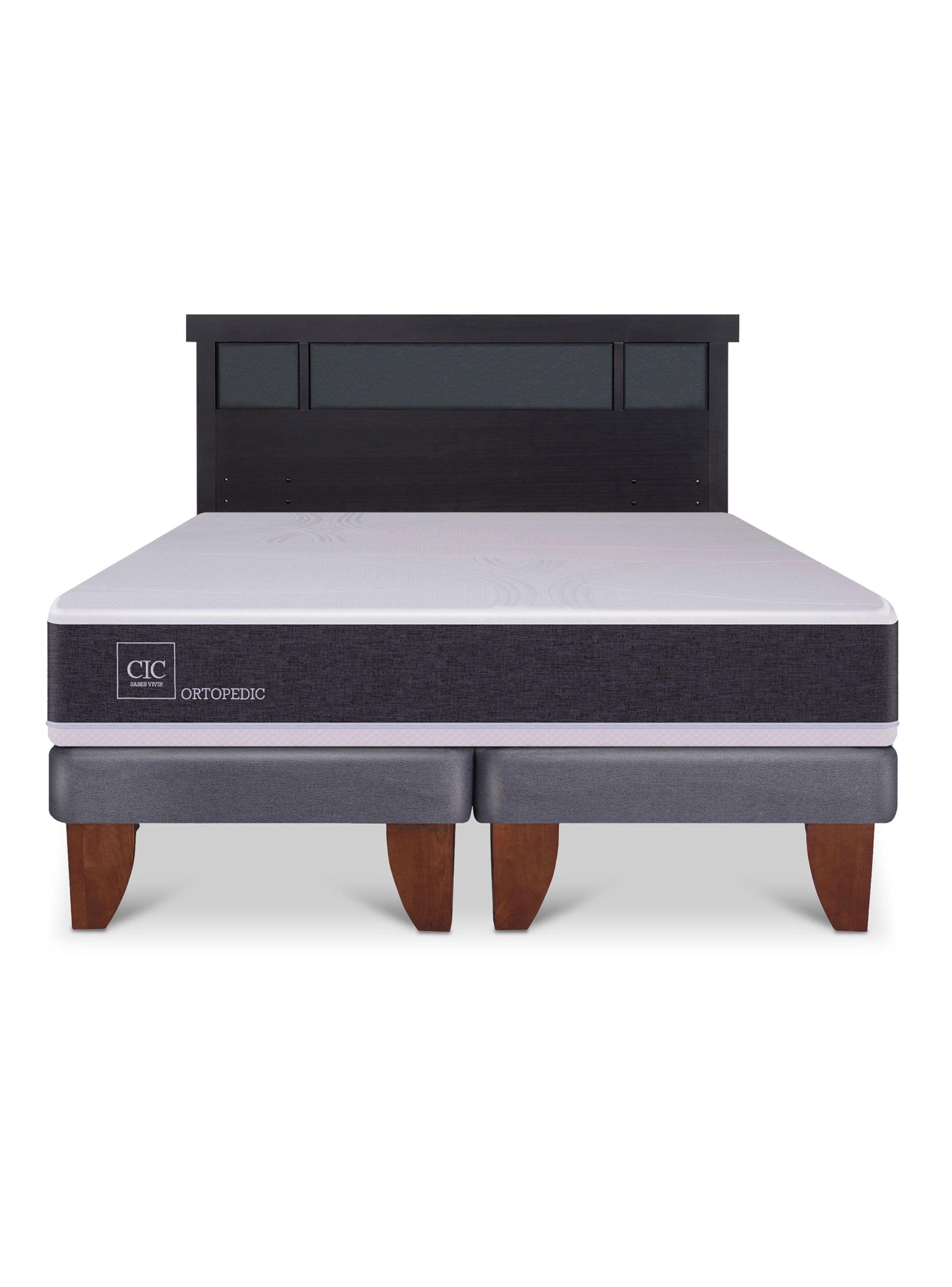 Cama Europea Ortopedic King + Respaldo Dublín Negro-2