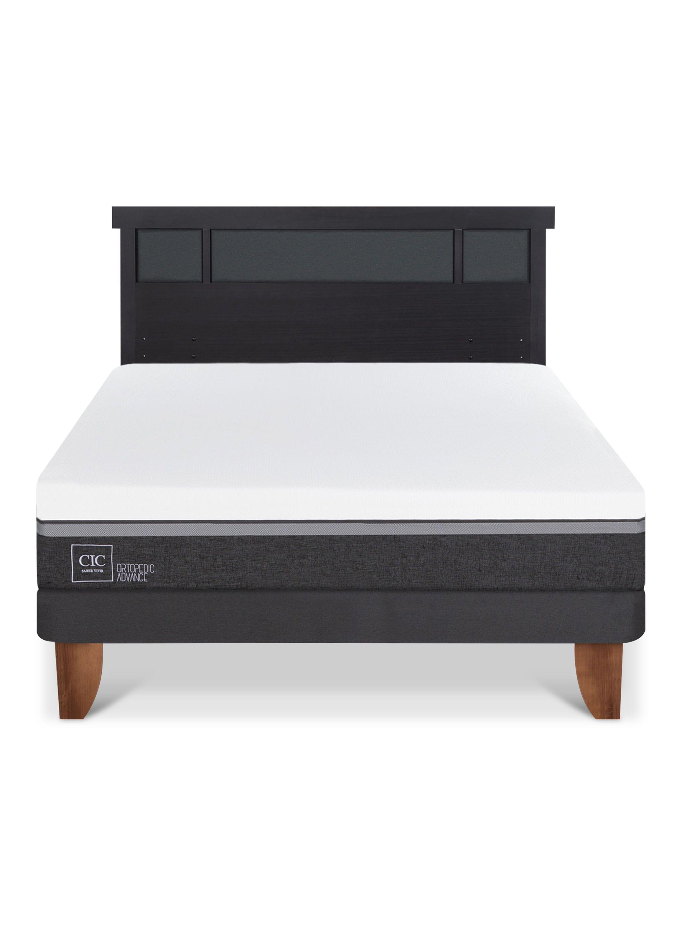 Cama Europea Ortopedic Advance 2 Plazas + Respaldo Dublín Negro-2