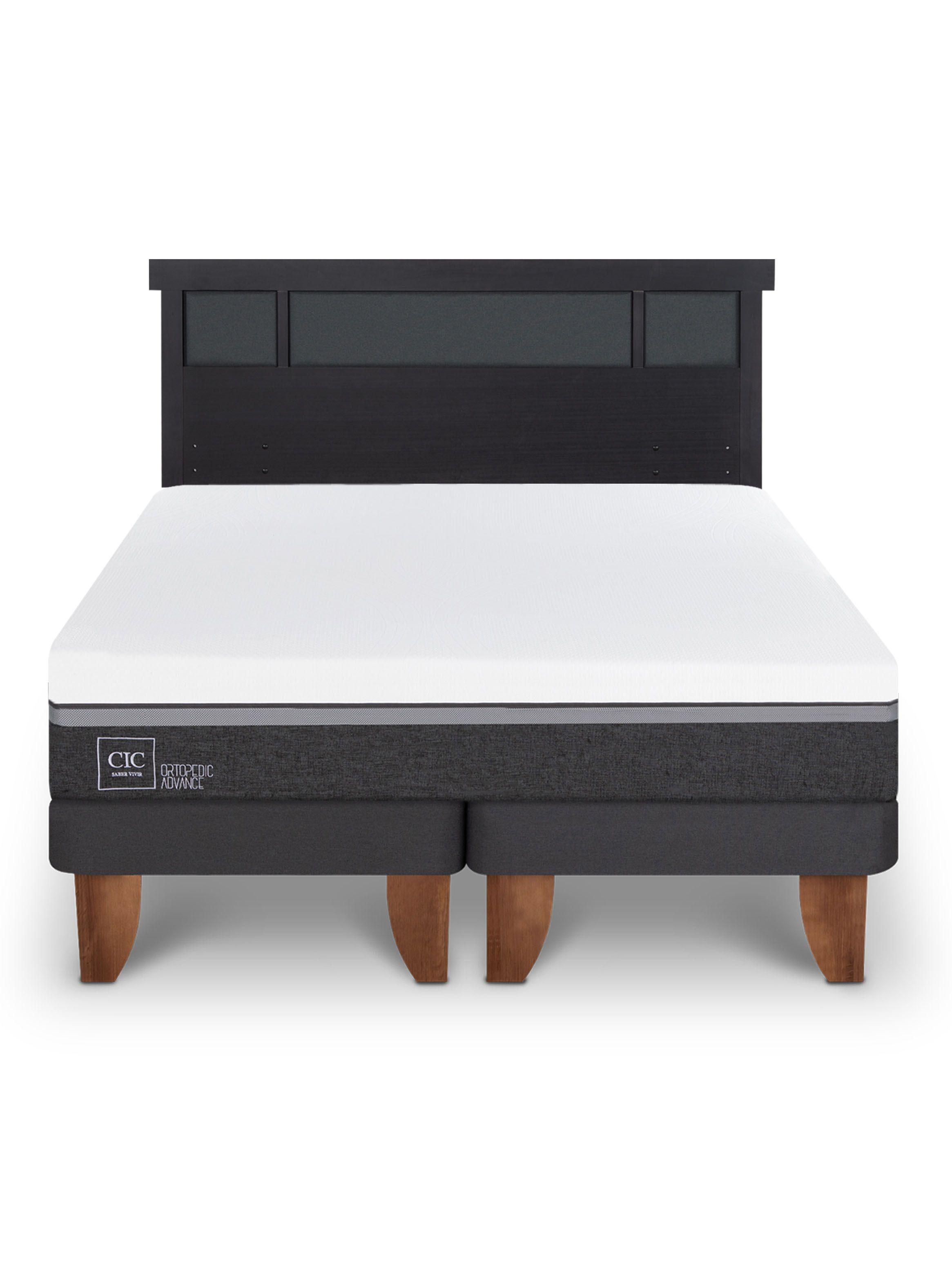 Cama Europea Ortopedic Advance King + Respaldo Dublín Negro-2