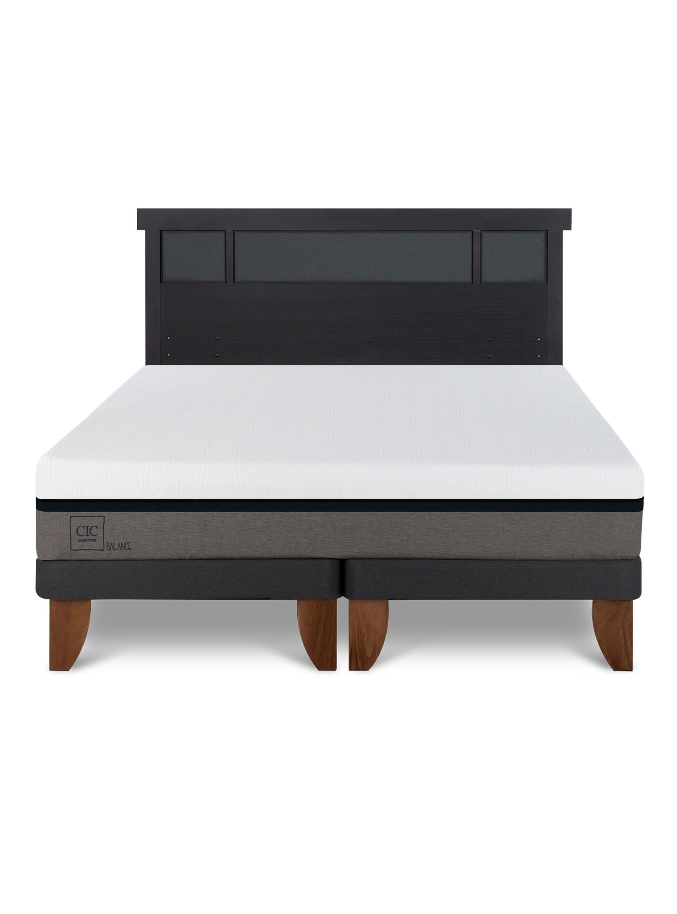 Cama Europea Balance King + Respaldo Dublín Negro-2