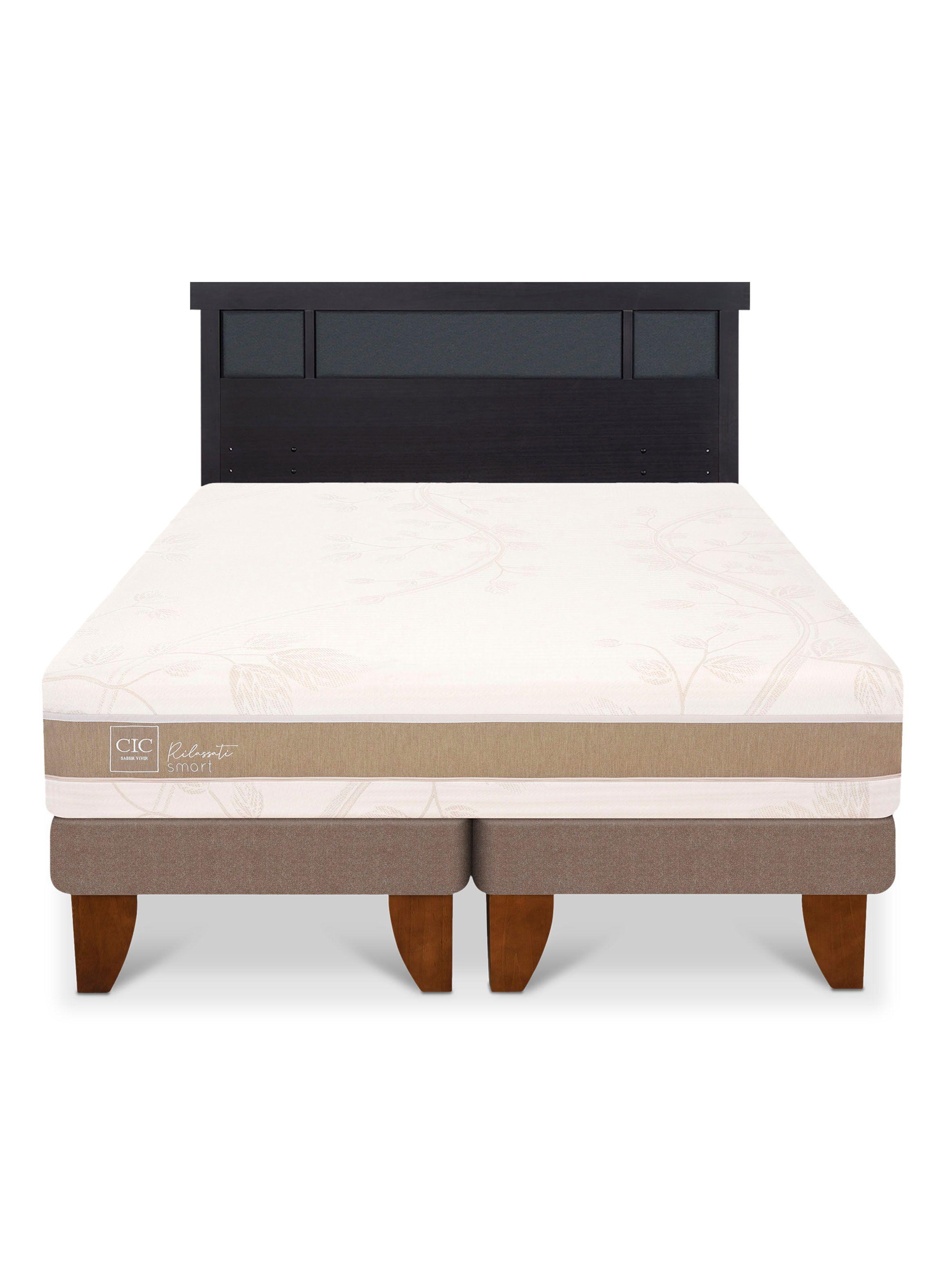 Cama Europea Rilassati Infinity King + Respaldo Dublin Negro-2