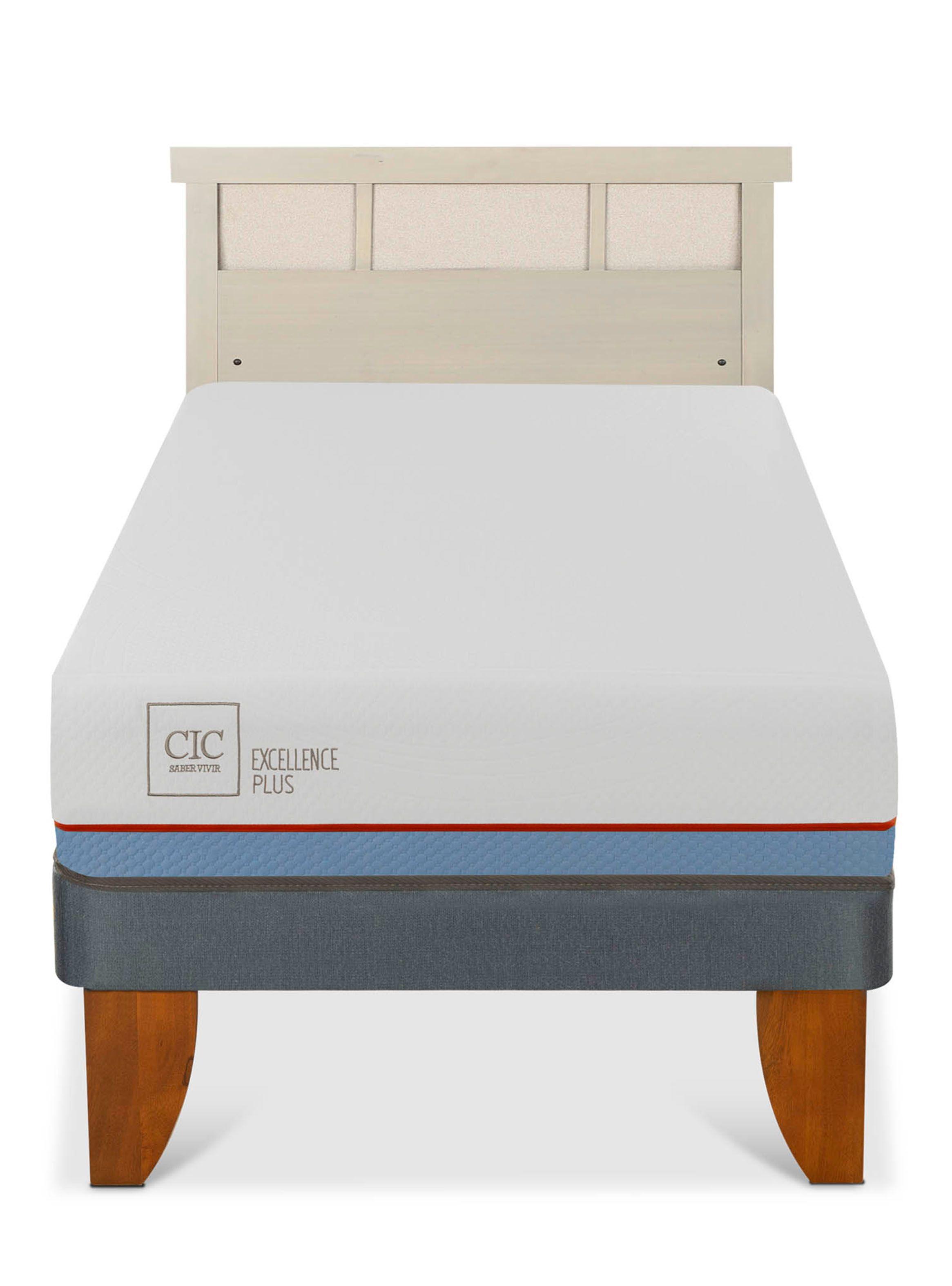 Cama Europea Excellence Plus 1.5 Plazas + Respaldo Dublín Alpino-2