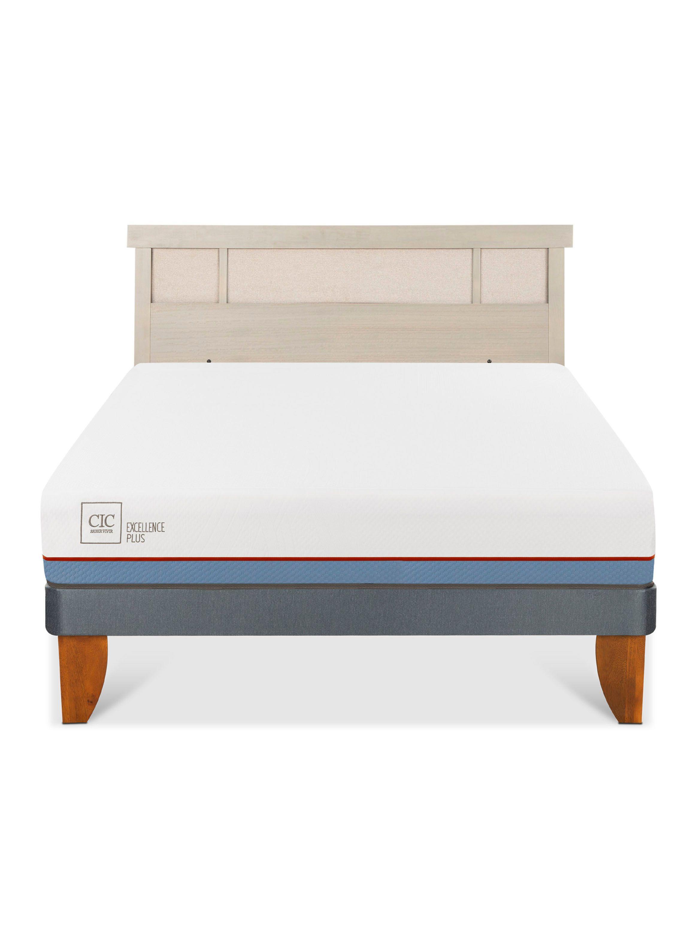 Cama Europea Excellence Plus 2 Plazas+ Respaldo Dublín Alpino-2