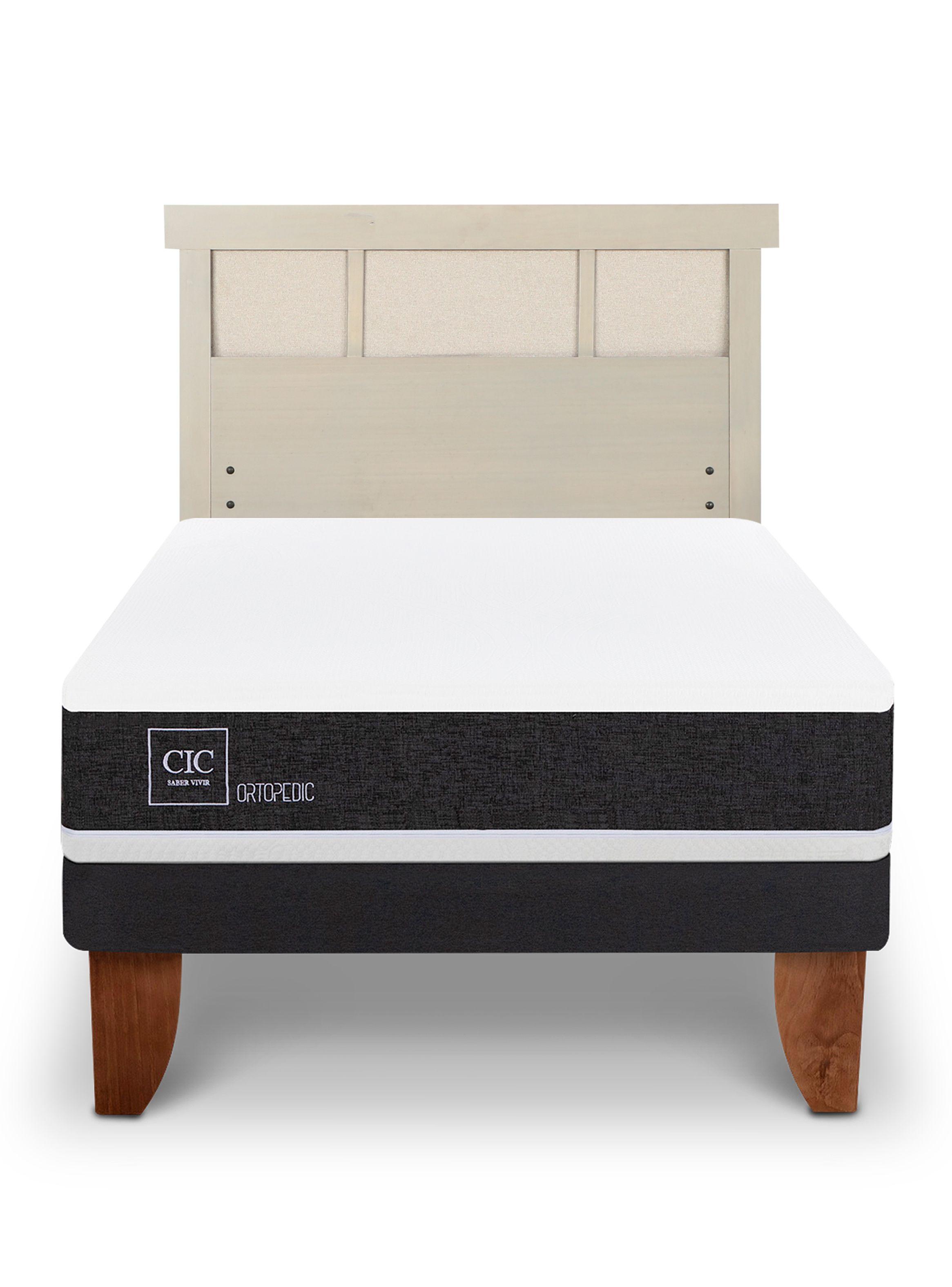 Cama Europea Ortopedic 1.5 Plazas + Respaldo Dublín Alpino-2