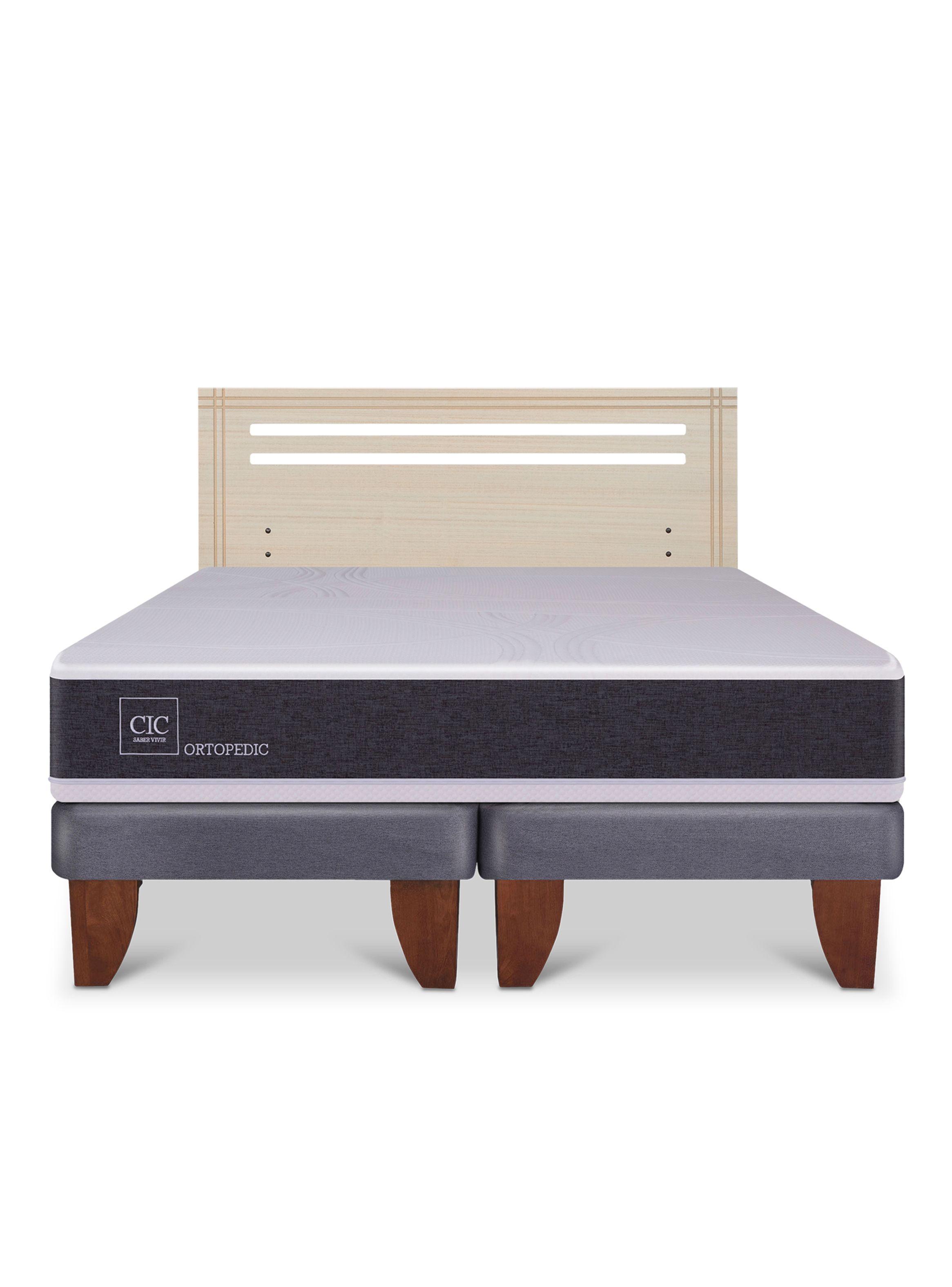 Cama Europea Ortopedic 2 Plazas Base Dividida + Respaldo Dublín Alpino-2