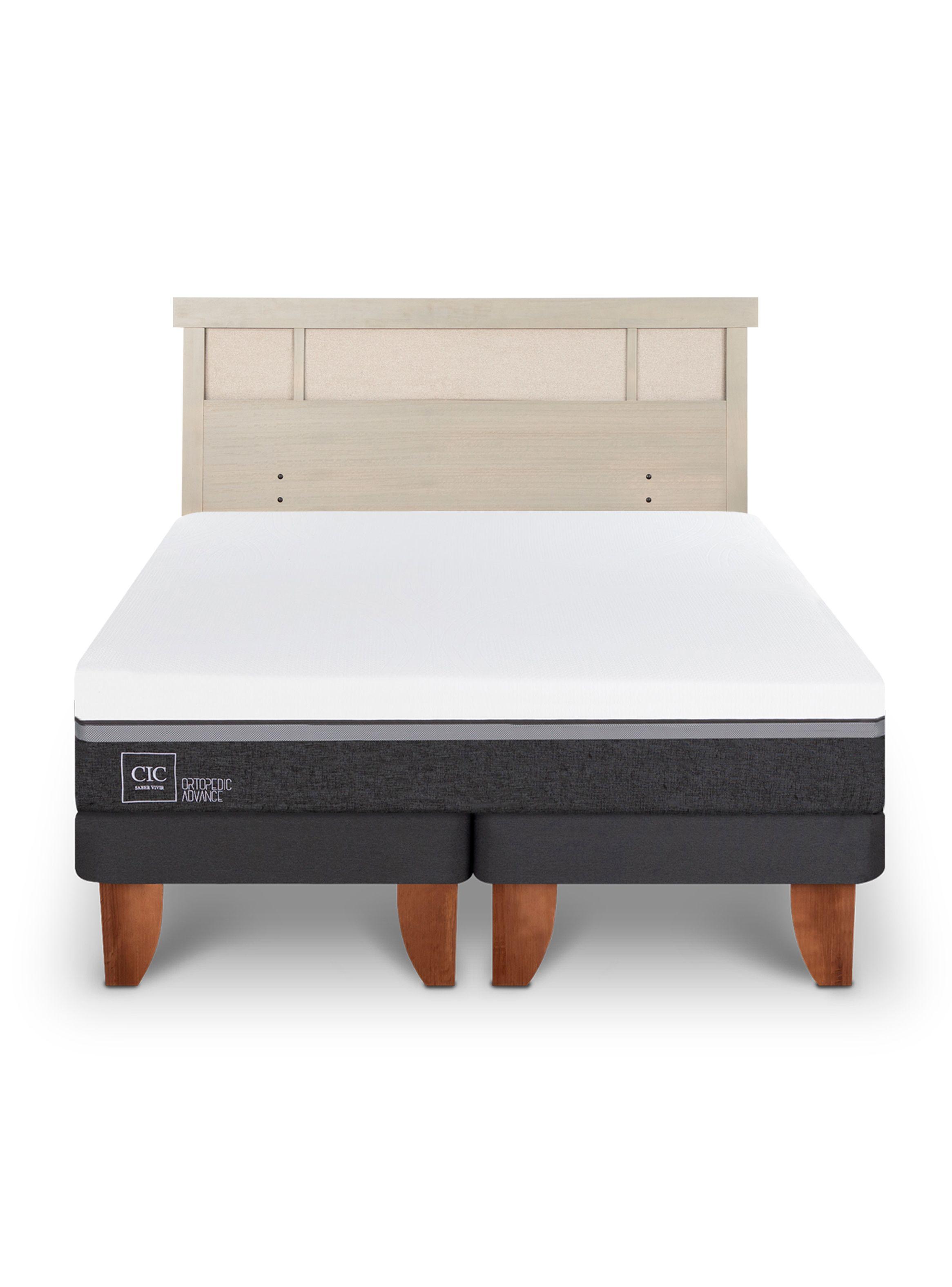Cama Europea Ortopedic Advance King + Respaldo Dublín Alpino-2