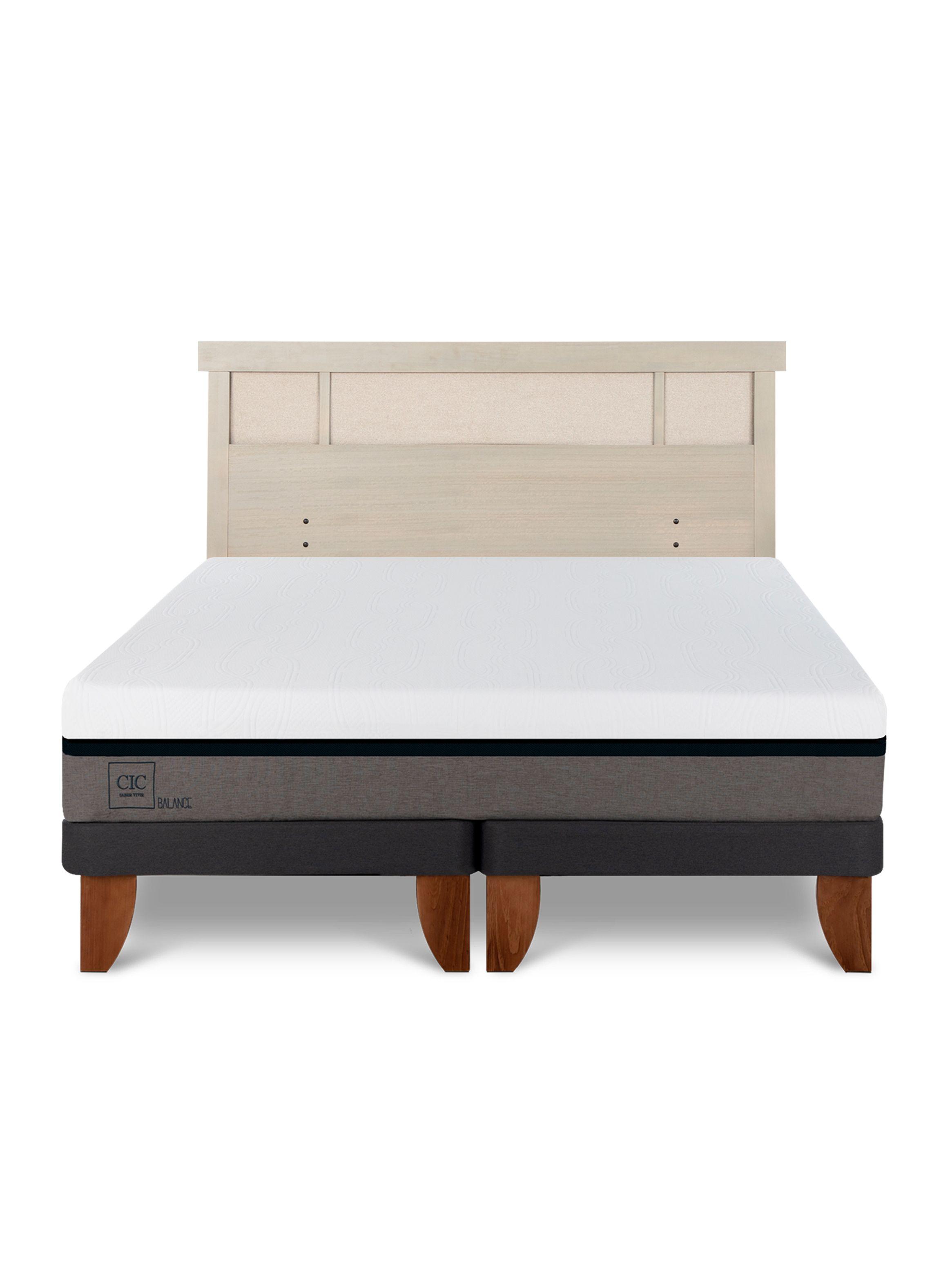 Cama Europea Balance 2 Plazas Base Dividida + Respaldo Dublín Alpino-2