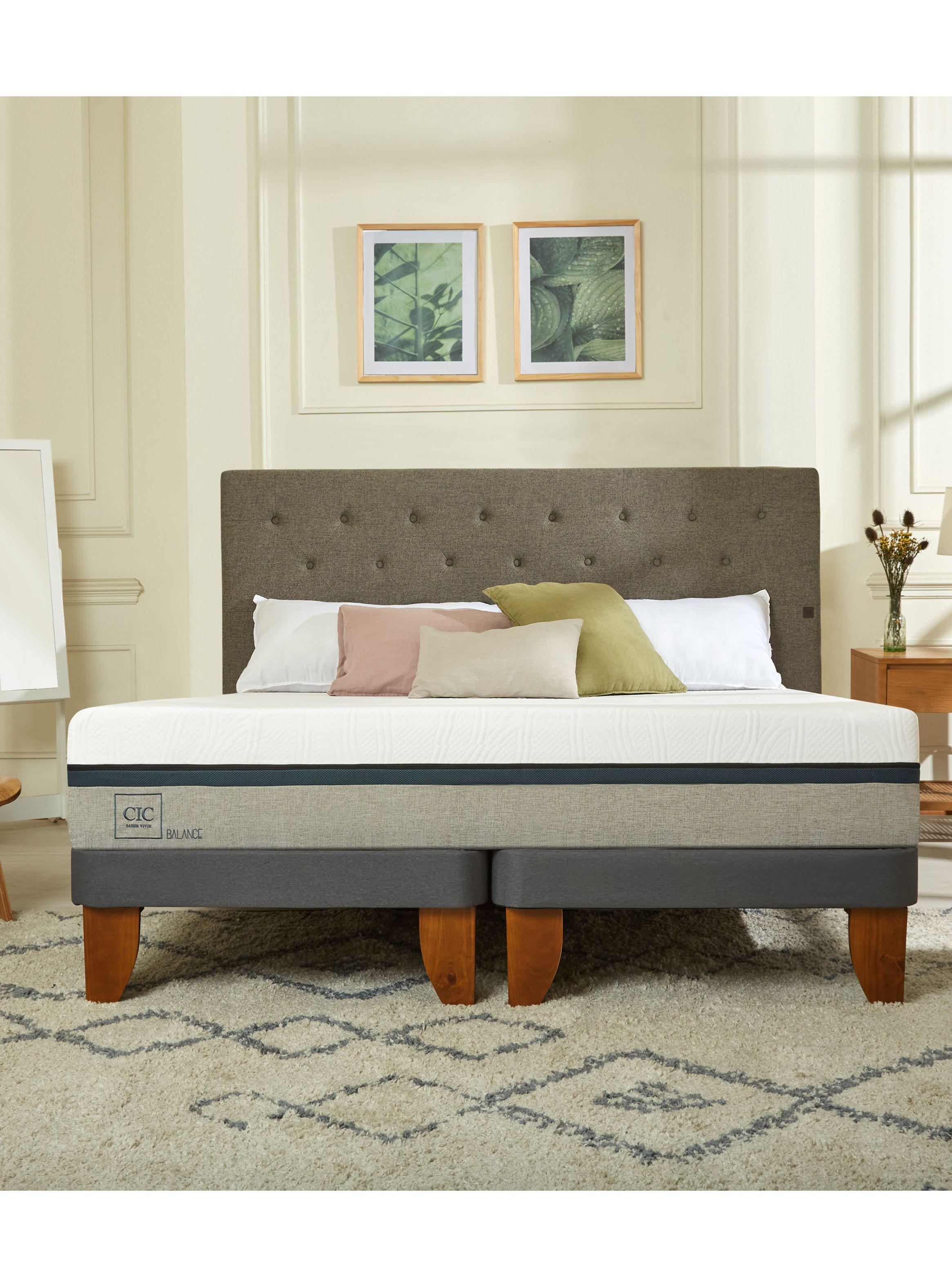 Cama Europea Balance 2 Plazas Base Dividida + Respaldo Dublín Alpino-7