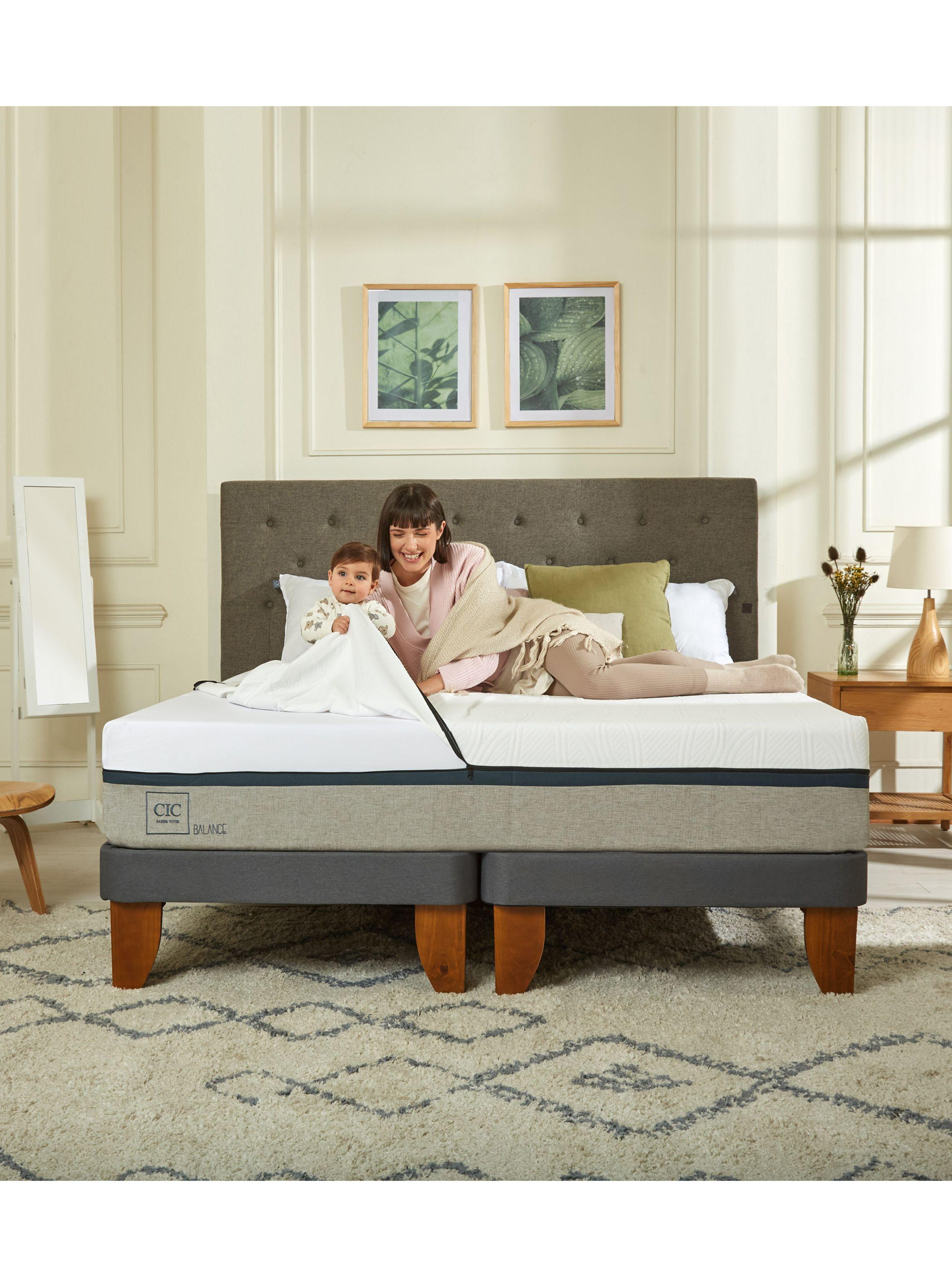 Cama Europea Balance 2 Plazas Base Dividida + Respaldo Dublín Alpino-6