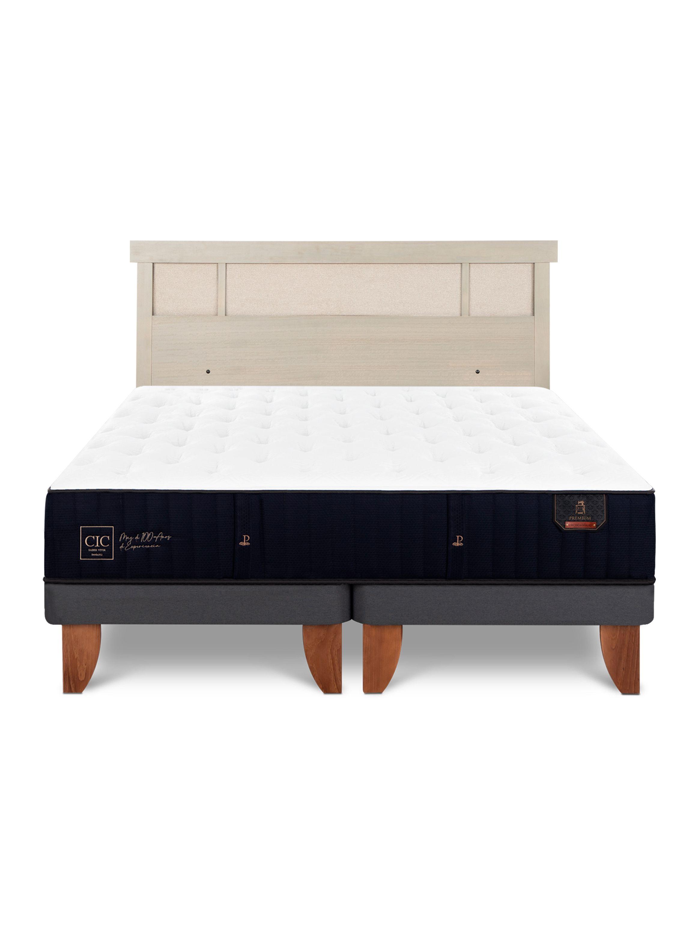 Cama Europea Premium 2 Plazas Base Dividida + Respaldo Dublín Alpino-2