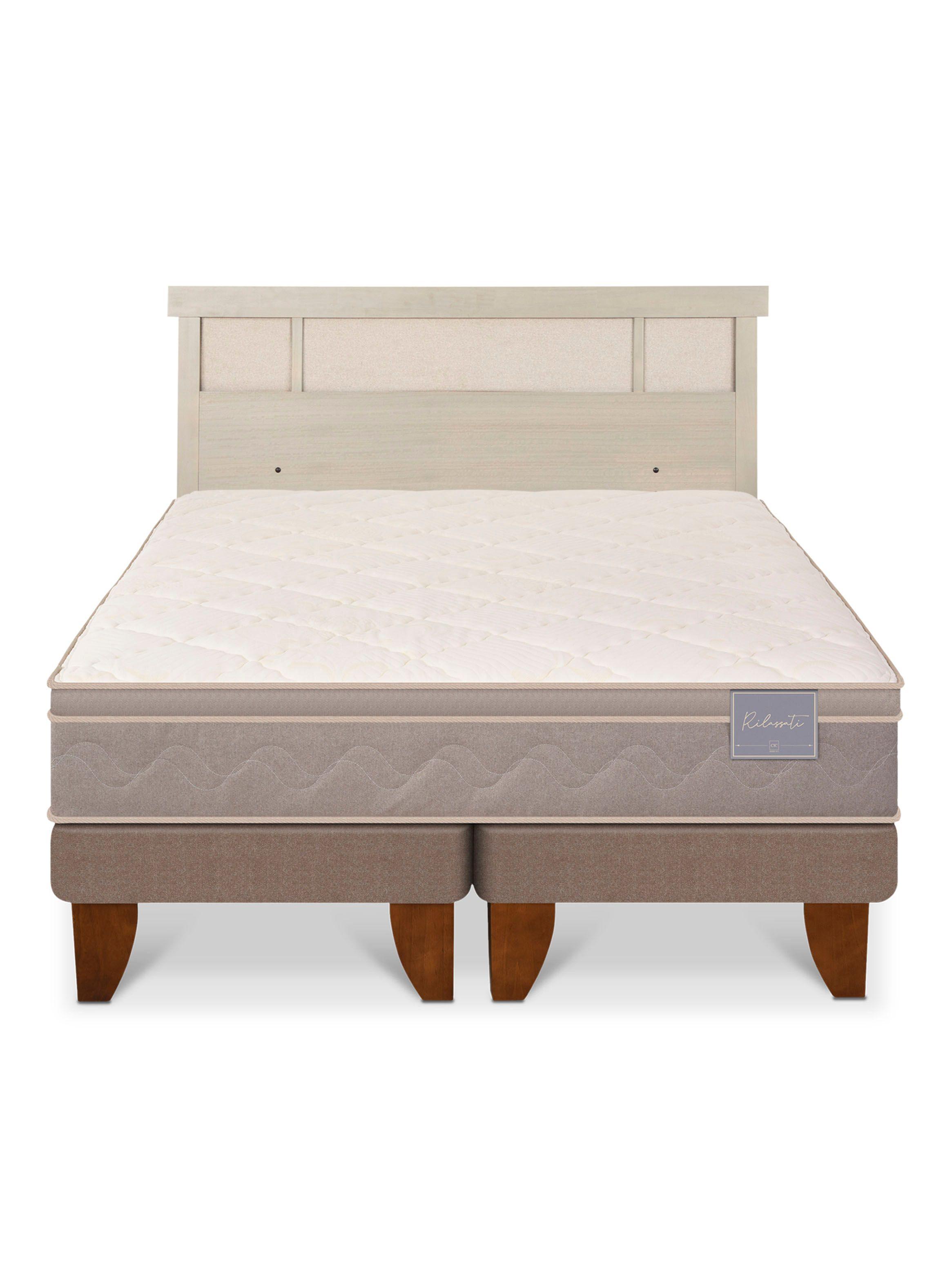 Cama Europea Rilassati 2 Plazas Base Dividida + Respaldo Dublín Alpino-2