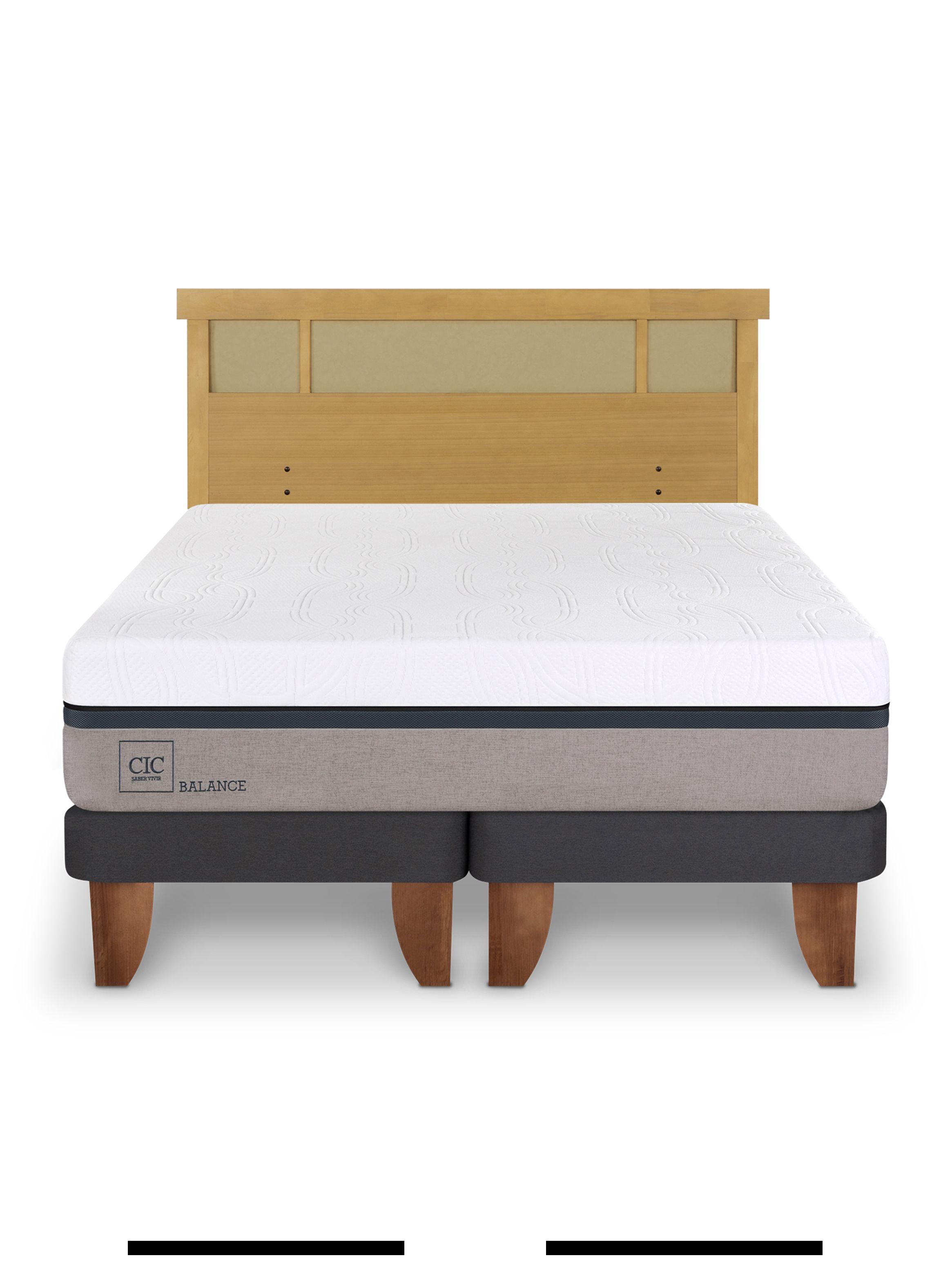 Cama Europea Balance King + Respaldo Dublín Mostaza-2