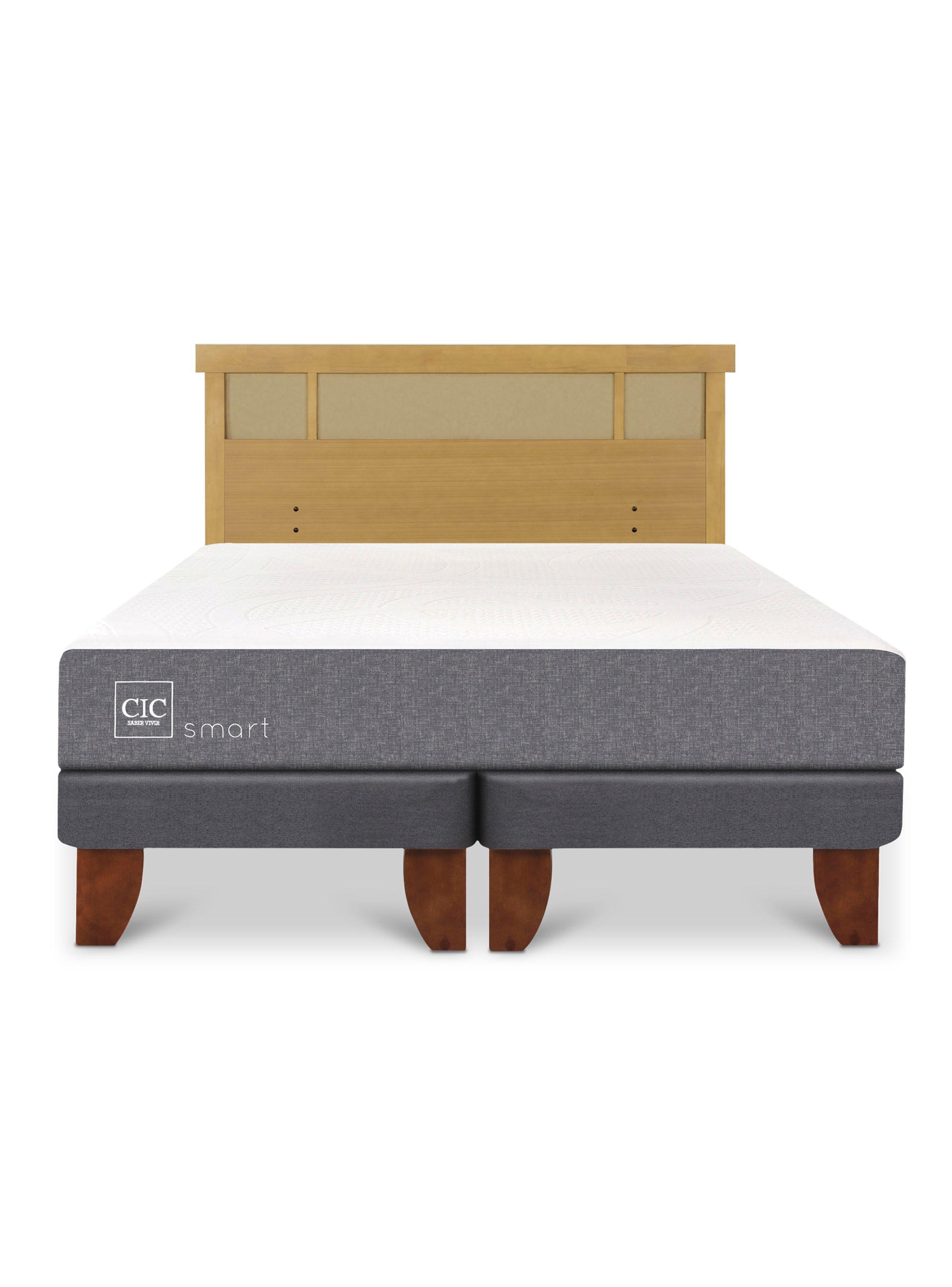 Cama Europea Smart King + Respaldo Dublín Mostaza-2