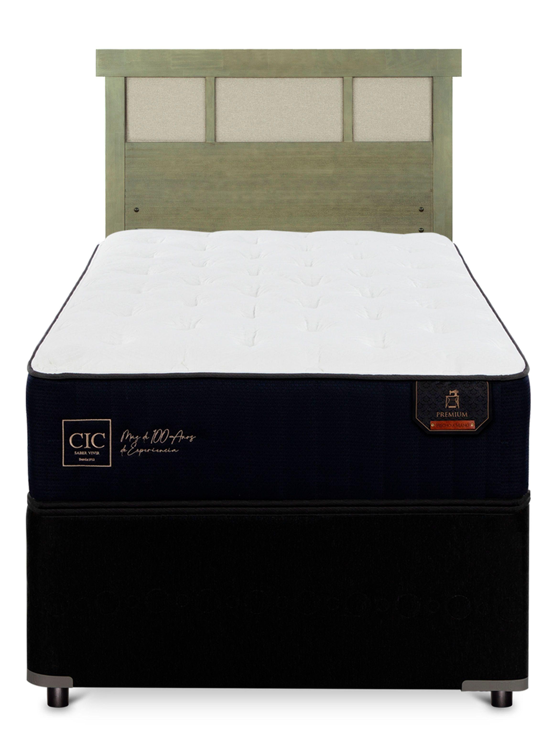 Diván Premium Black 1.5 Plazas Respaldo Dublín Olivo-2