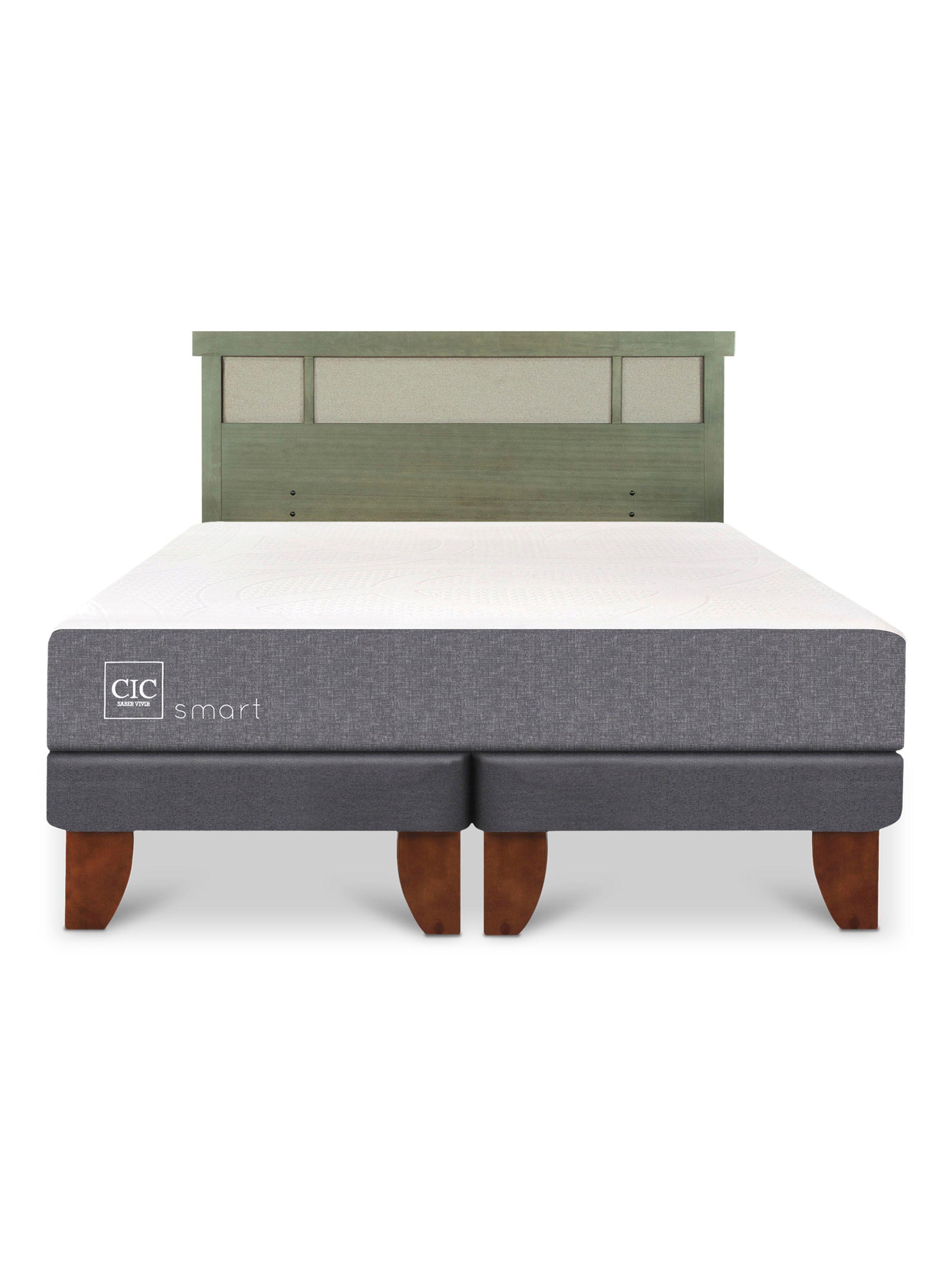 Cama Europea Smart King + Respaldo Dublín Olivo-2