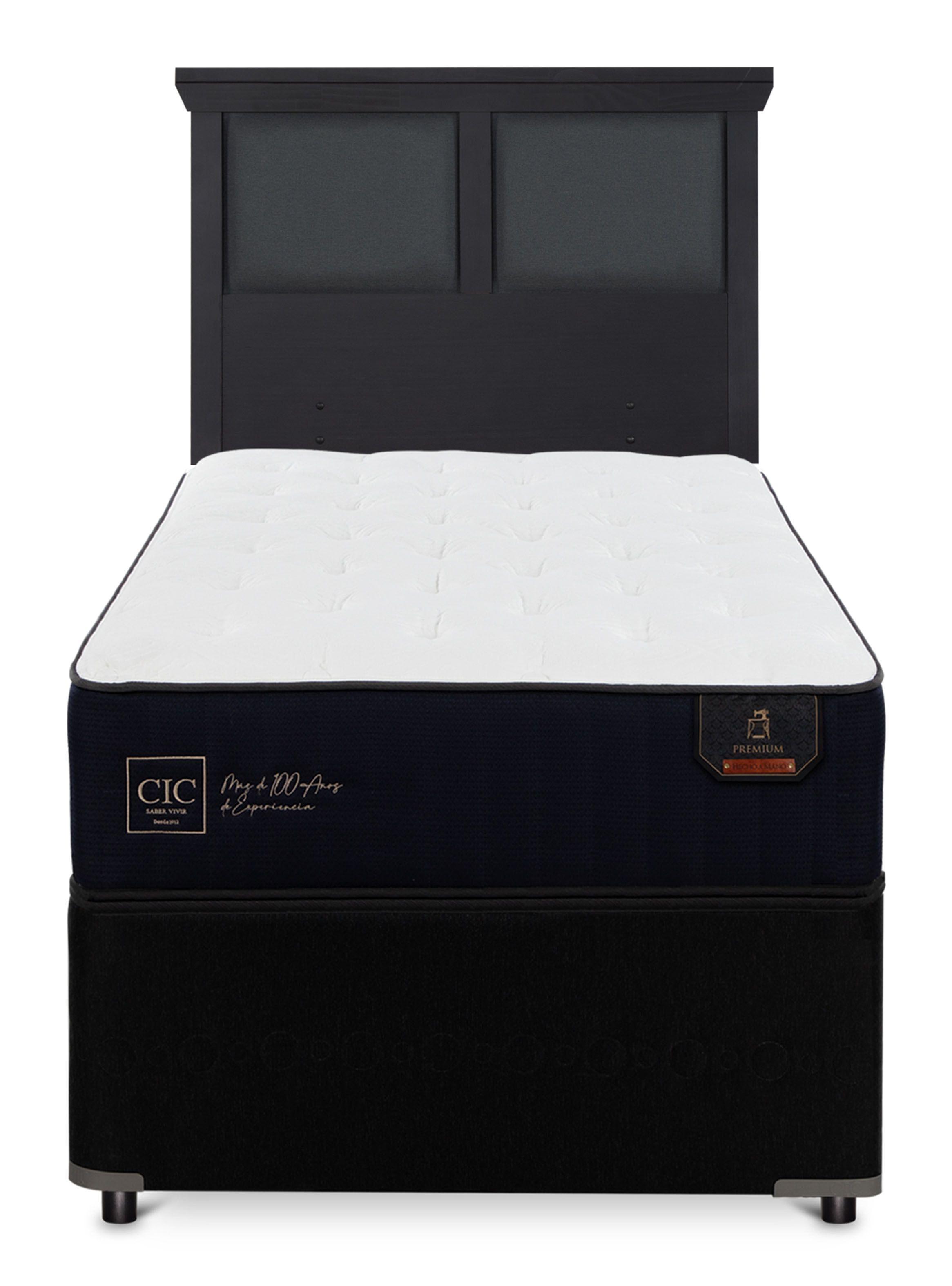 Diván Premium Black 1.5 Plazas Respaldo Torino Negro-2